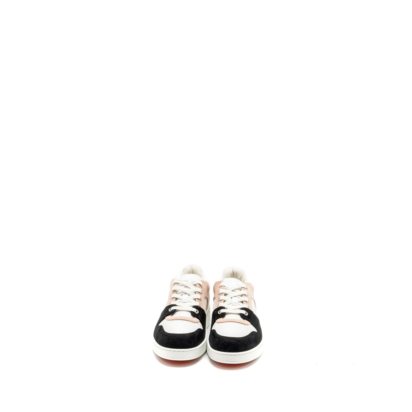 Hermes size 37 freestyle sneakers suede / calfskin black / white/ pink