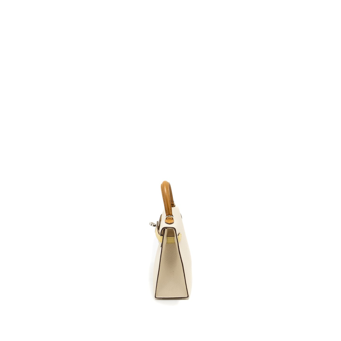 Hermes Mini Kelly II Epsom Nata/Jaune Poussin/Sesame SHW Stamp U
