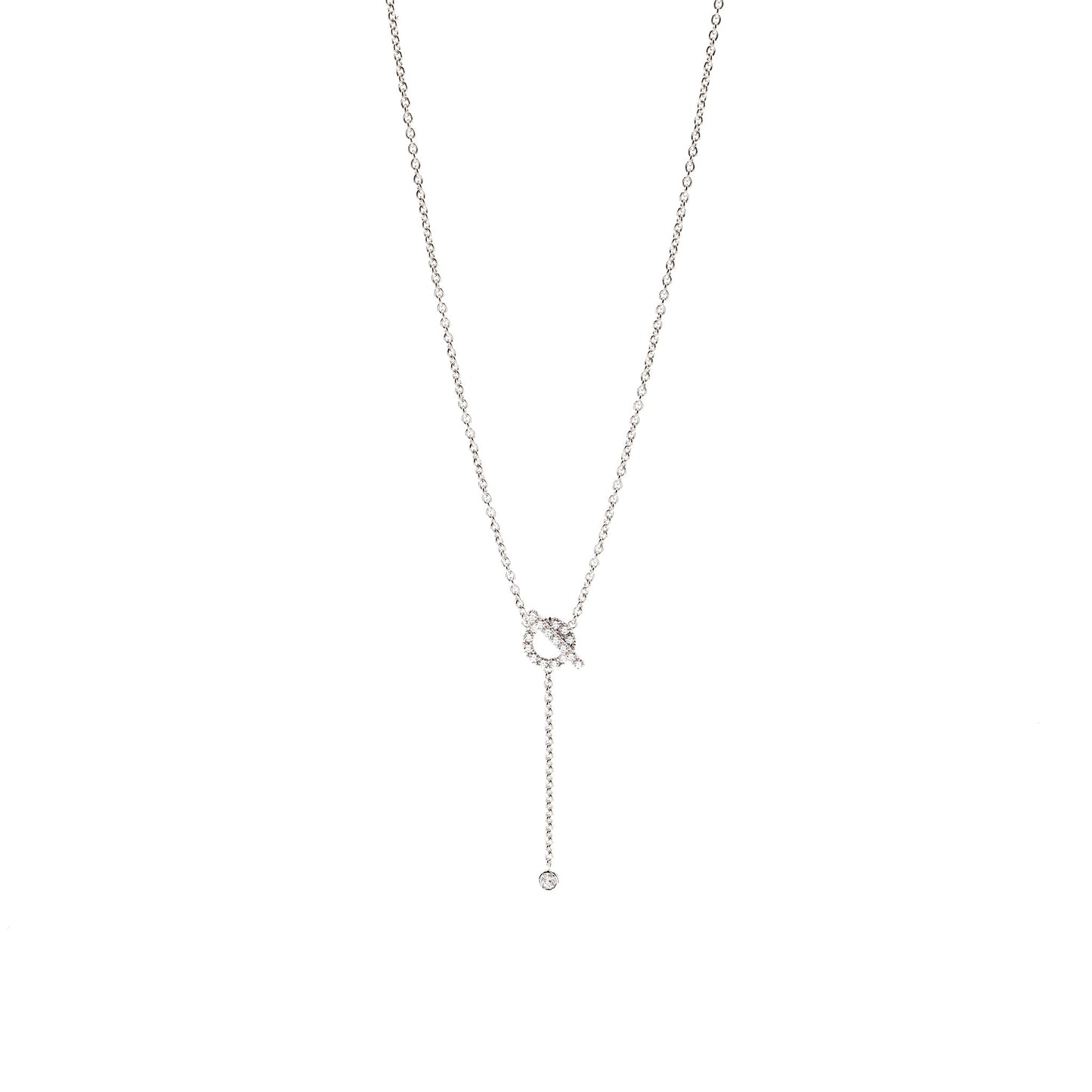 Hermes Lariat Finesse Necklace White Gold, Diamonds