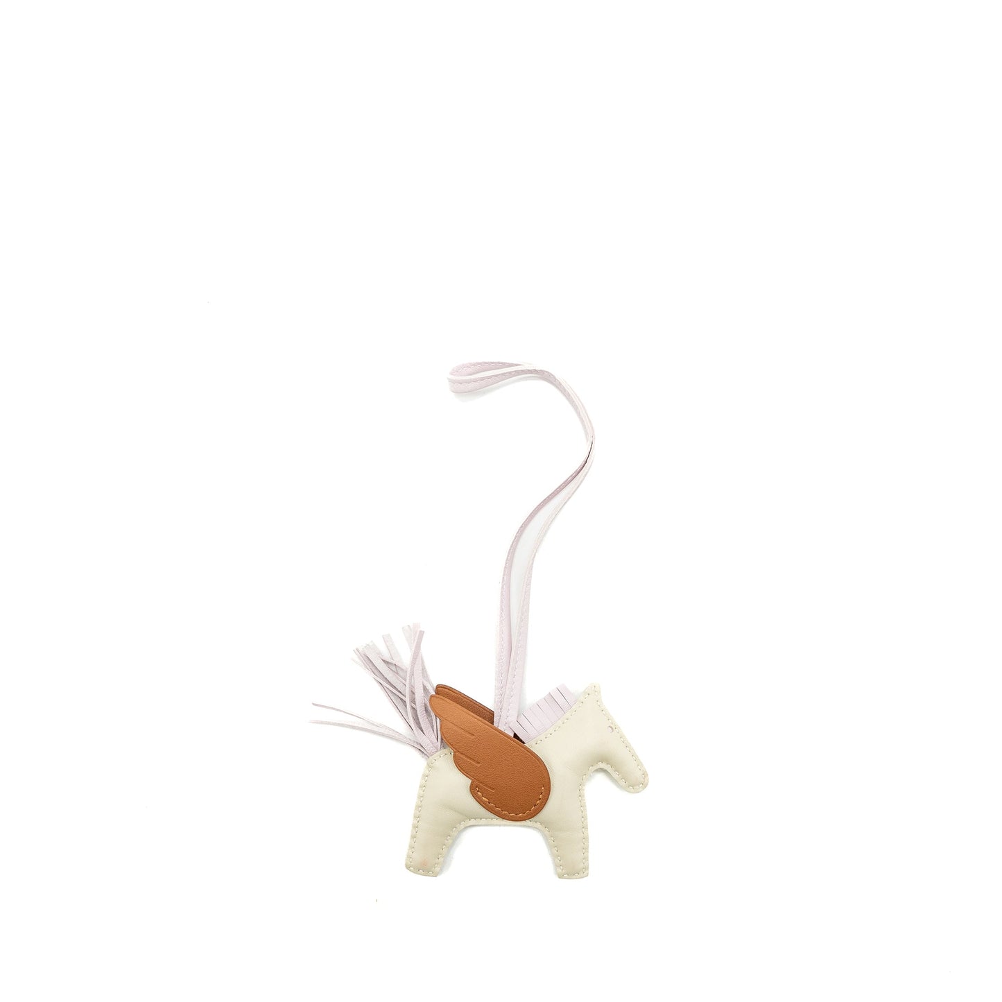 Hermes Rodeo pegase pm bag charm craie / mauve pale / gold stamp U
