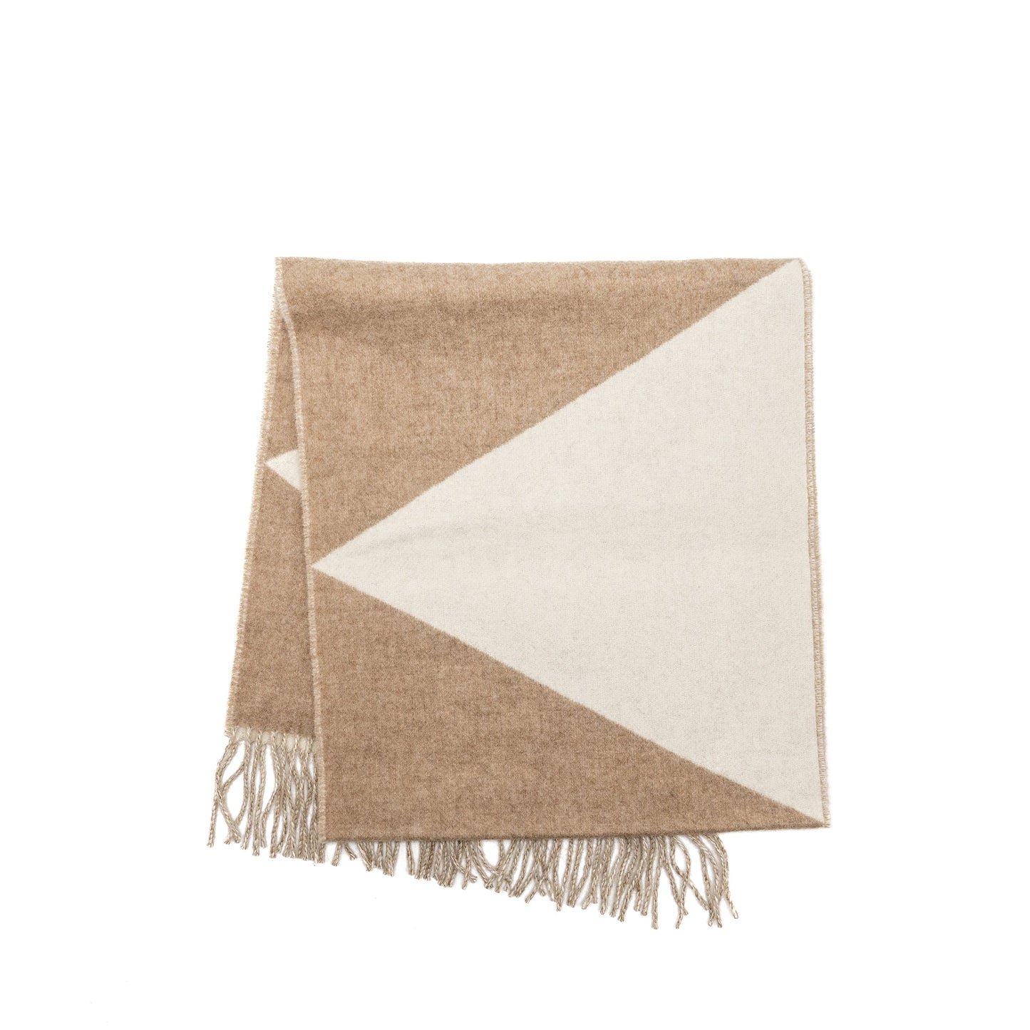 Hermes 140cm X 30cm Cashmere Casaque Zig Zag Scarf Etoupe/Ivory