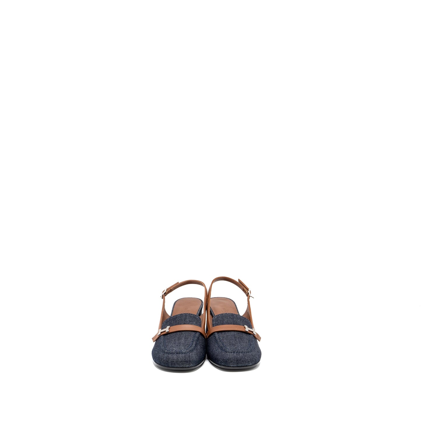Hermes size 38 sandals denim dark blue/gold SHW