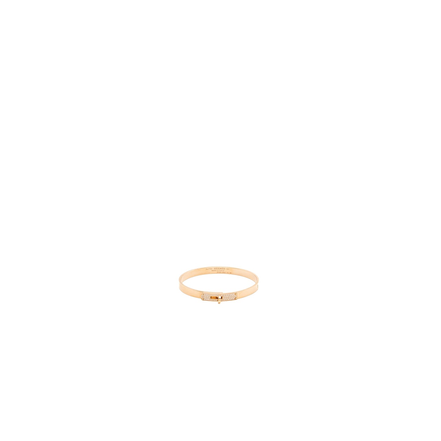 Hermes Size SH Kelly Bracelet Rose Gold With Diamonds