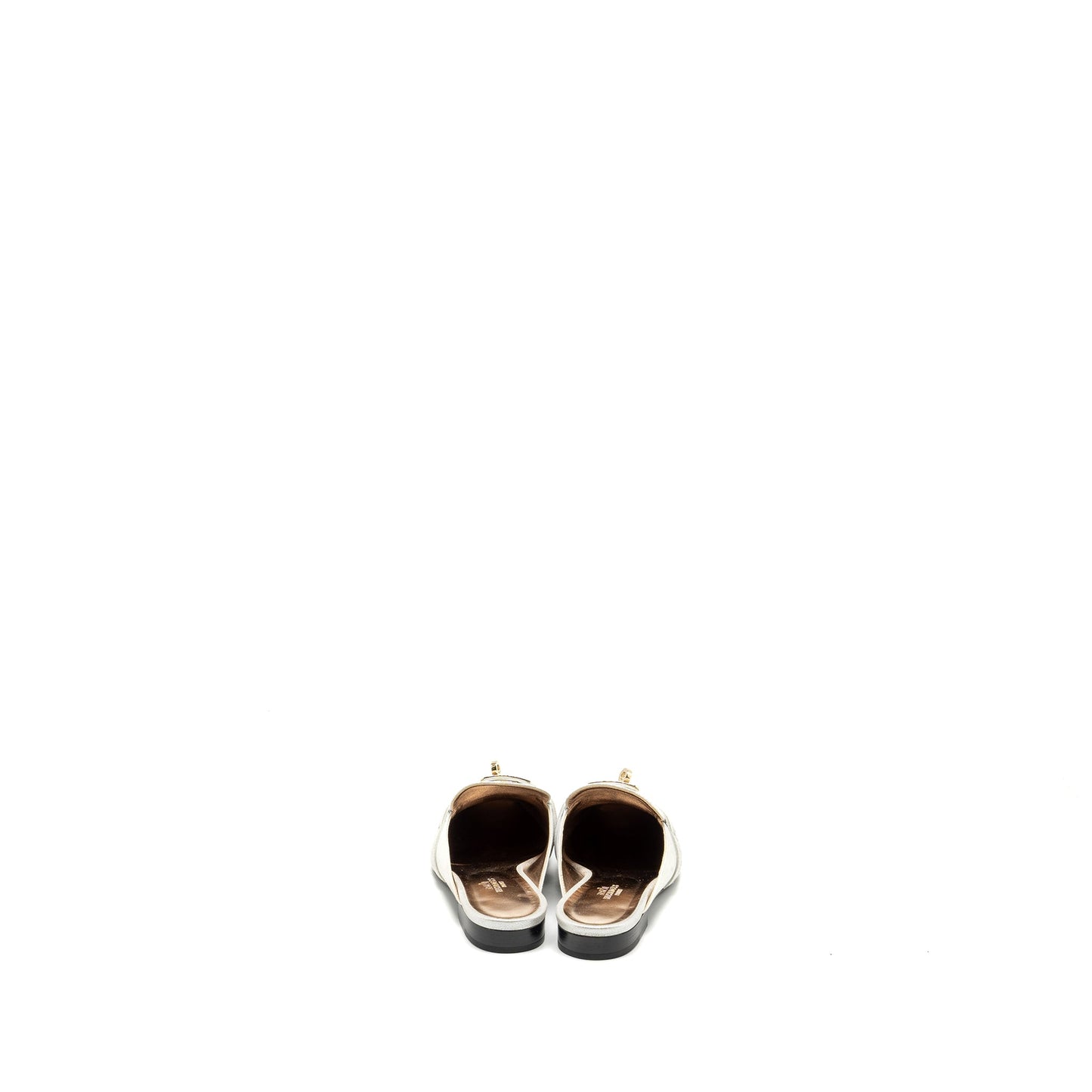 Hermes size 36.5 OZ mule suede goatskin silver LGHW