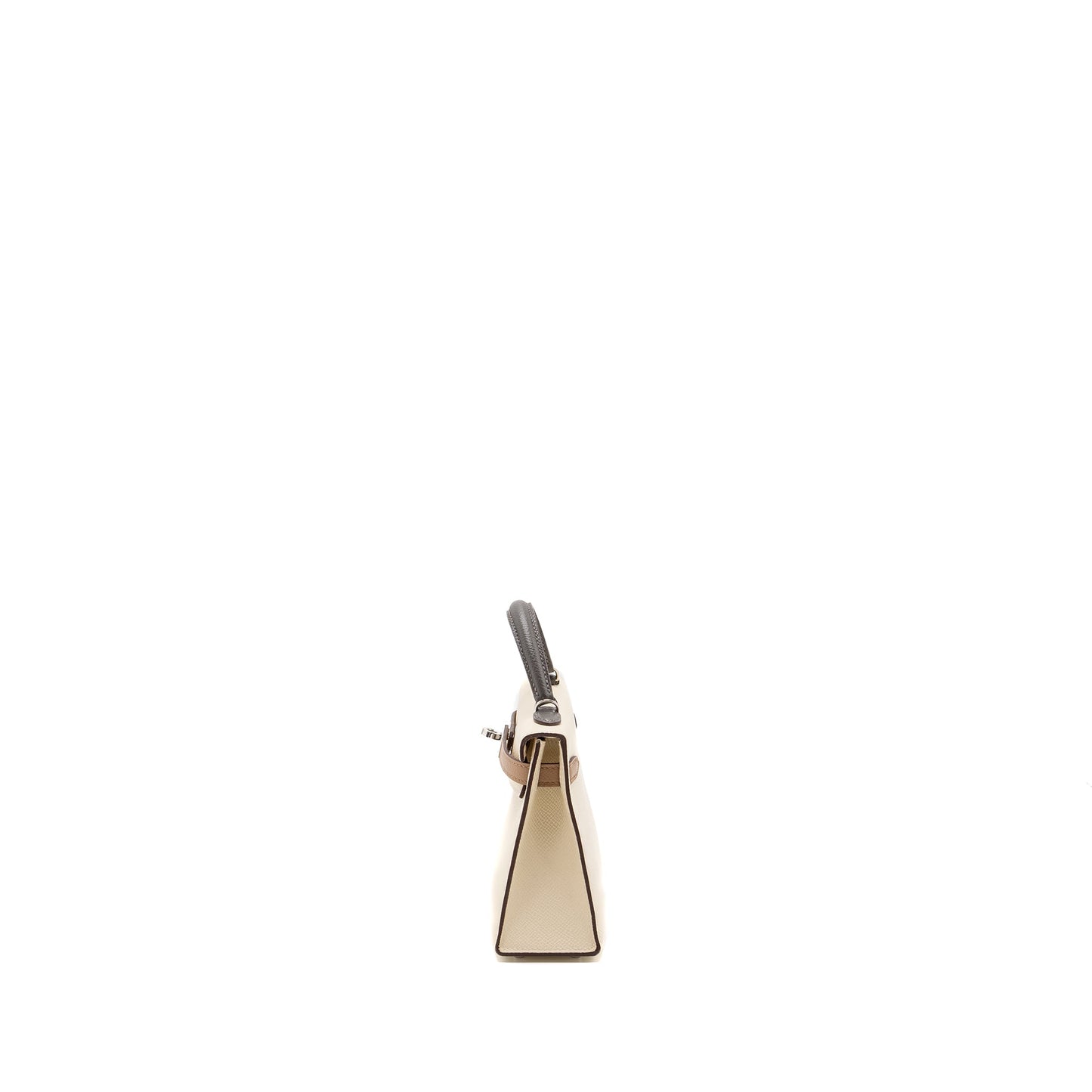 Hermes mini kelly II epsom nata / chai / gris Meyer SHW stamp U