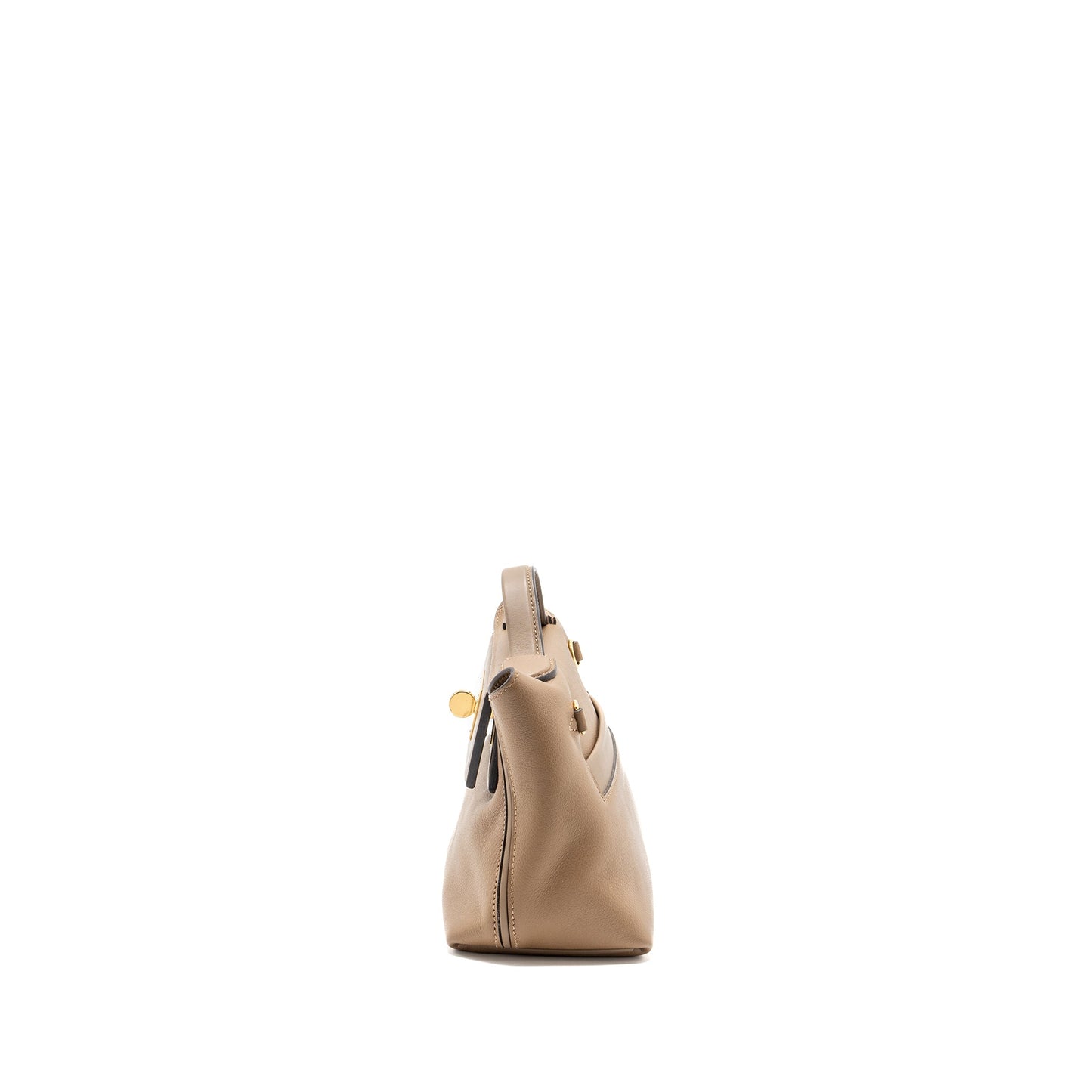 Hermes mini 24/24 2424 - 21 bag evercolor / swift beige de Weimar / etoupe GHW stamp Z