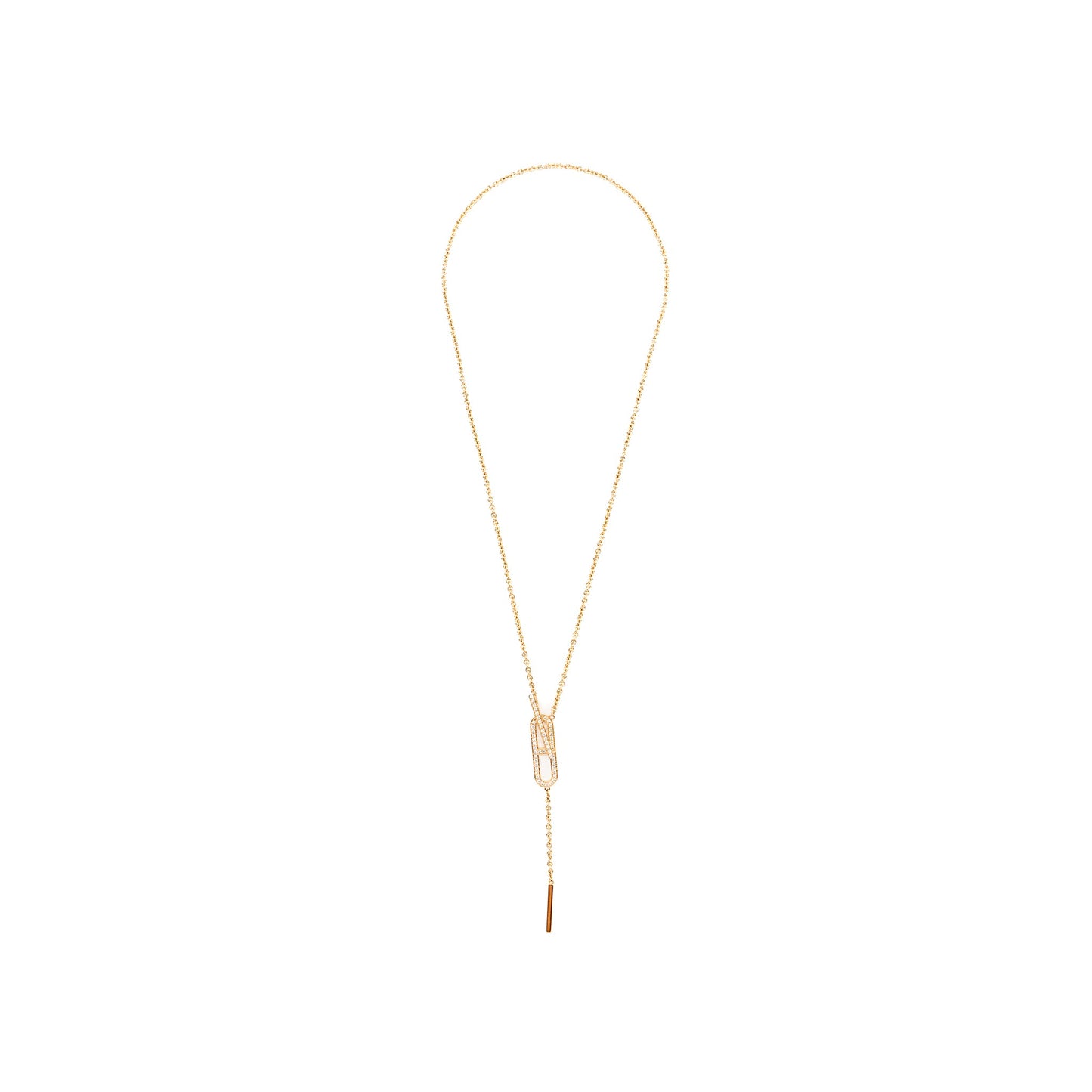 Hermes Ever Chaine D’Ancre Lariat Necklace Rose Gold, Diamonds