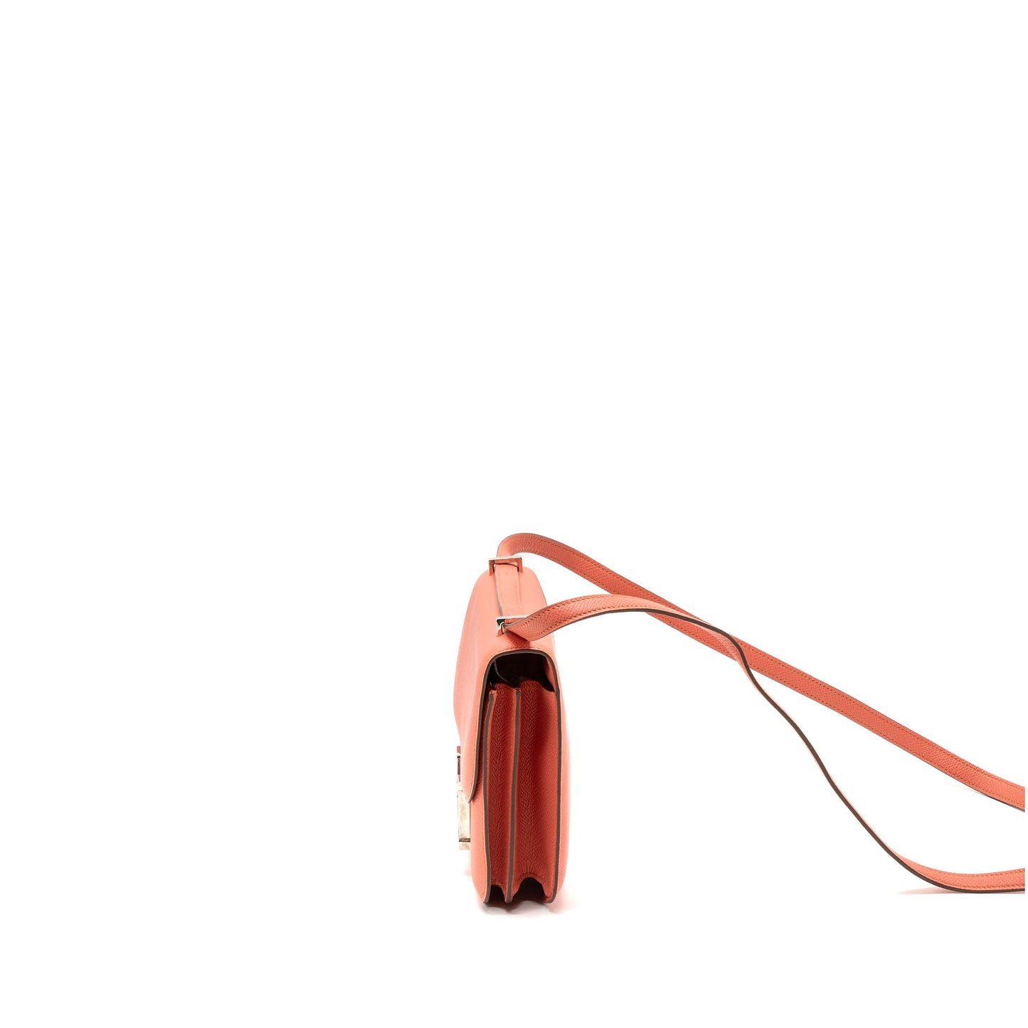 Hermes mini constance epsom Crevette Pink SHW stamp square Q