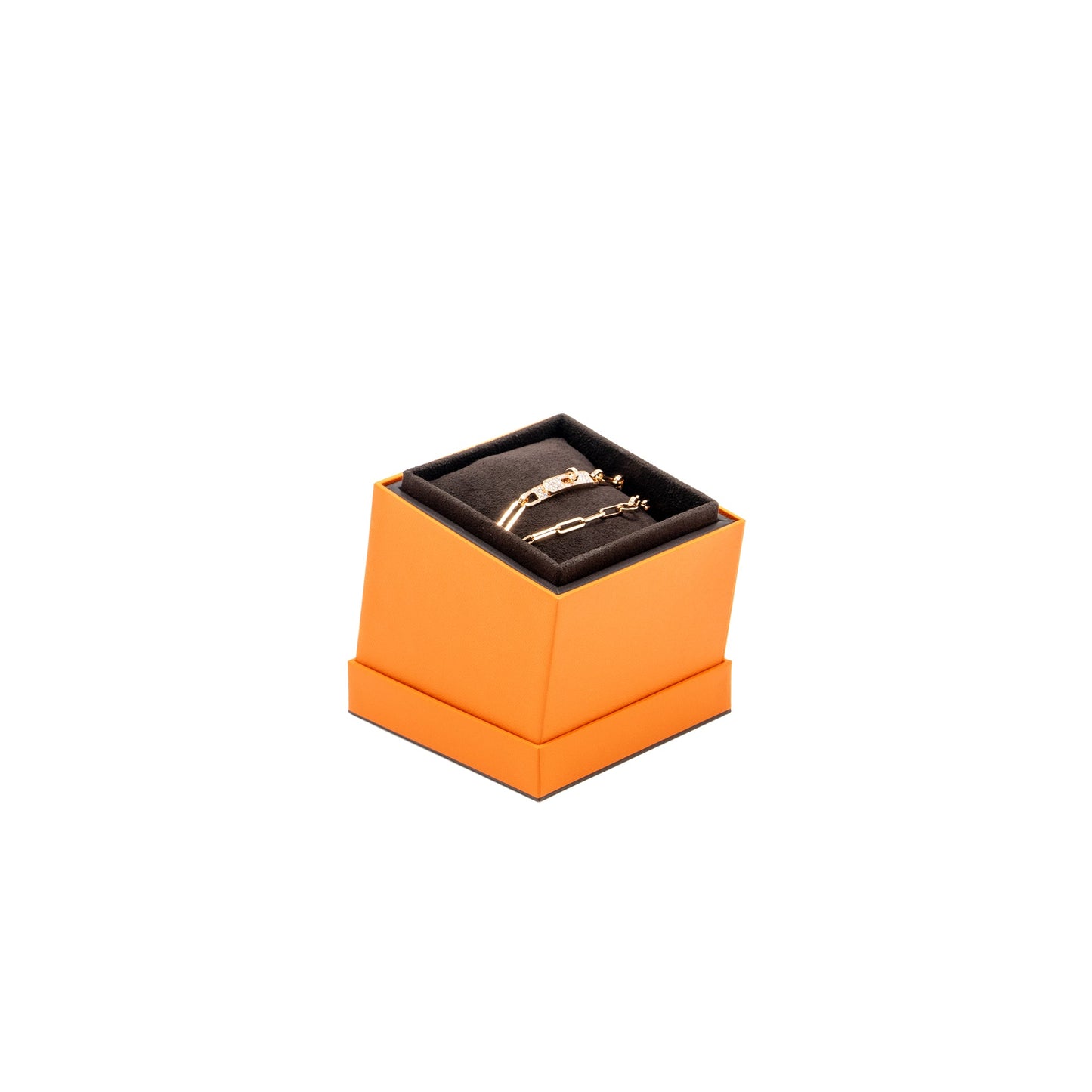 Hermes kelly chaine double bracelet small model rose gold,diamonds
