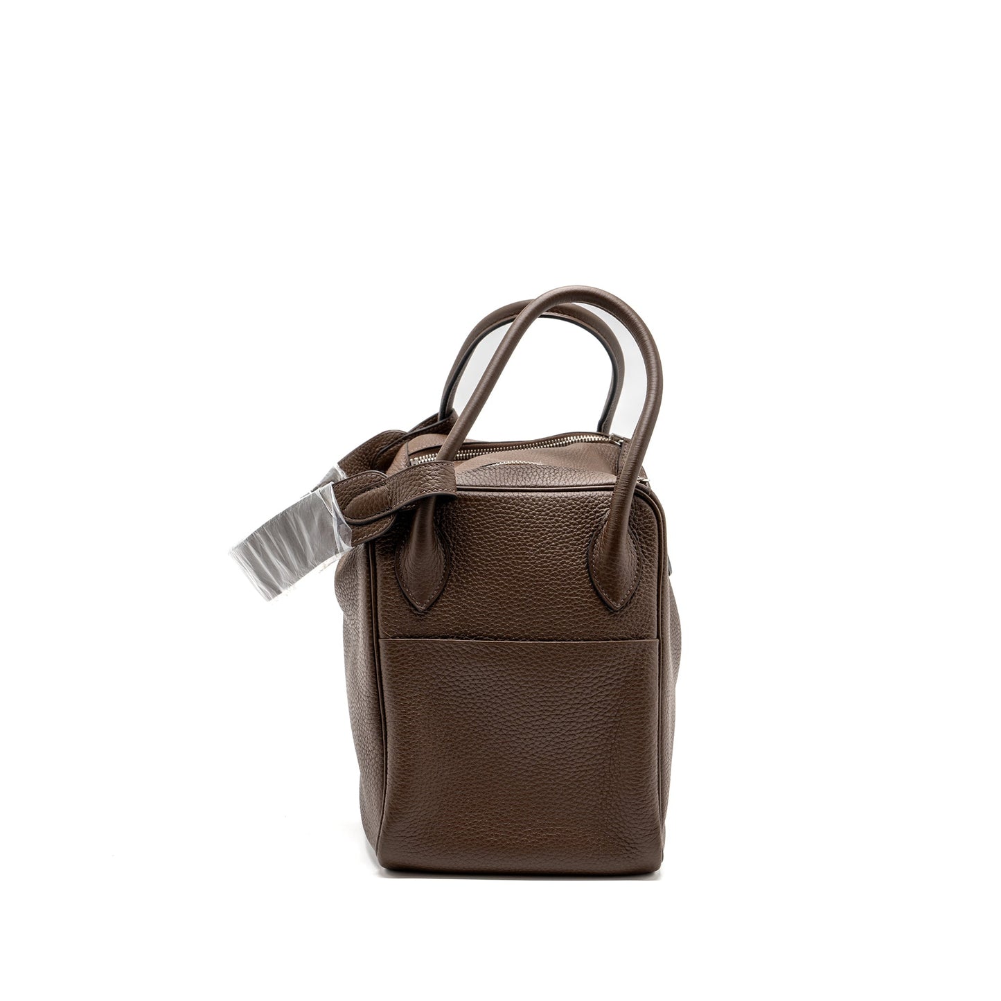 Hermes lindy 34 clemence chocolate SHW stamp square O