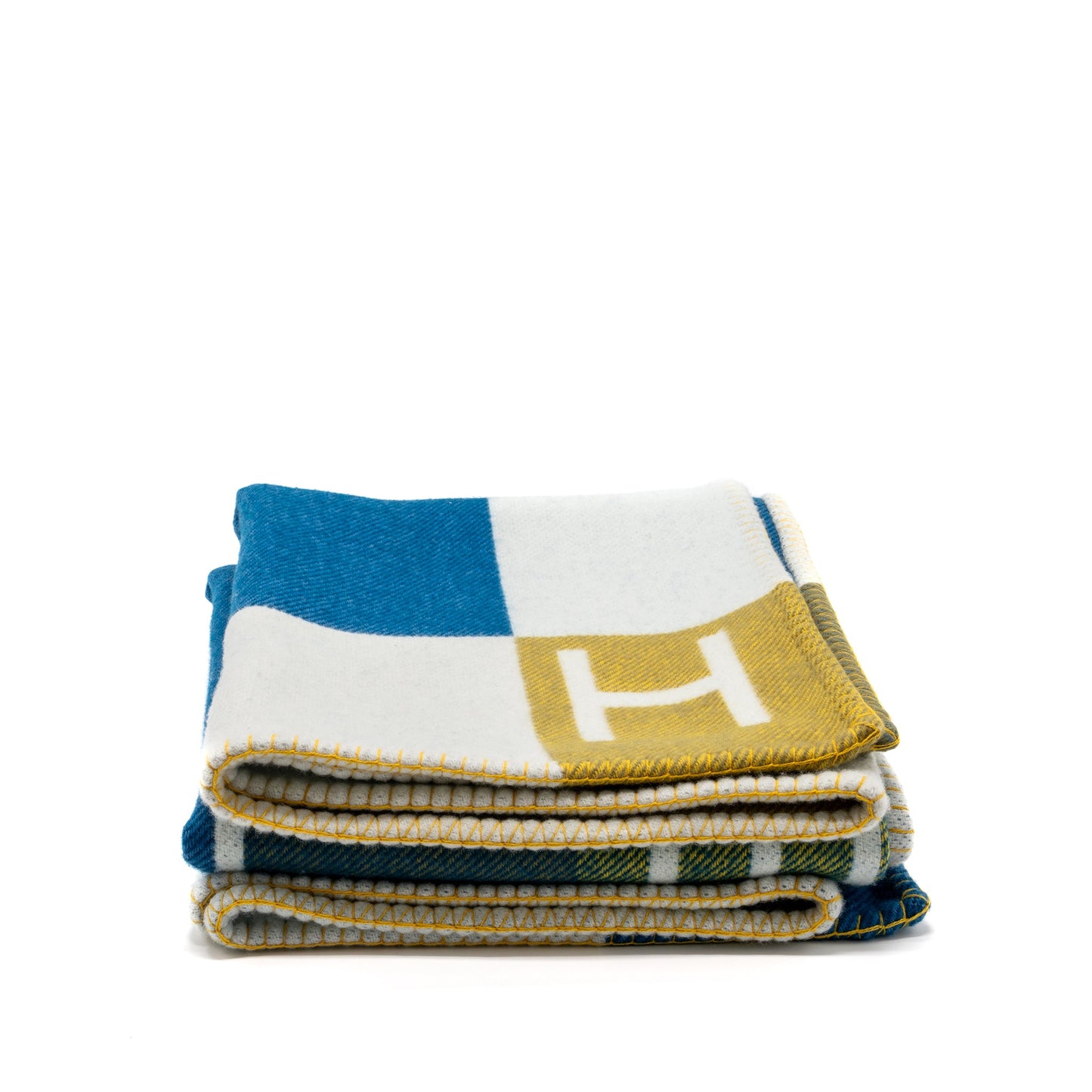 Hermes Avalon Vibration Throw Blanket Wool/ Cashmere Outremer