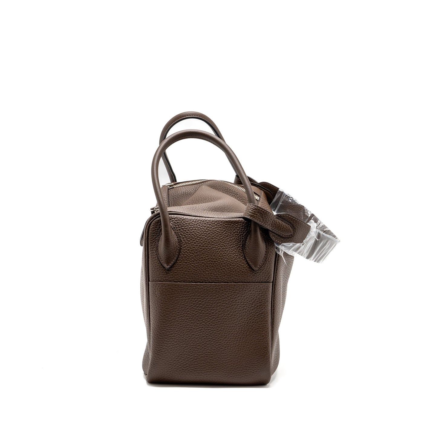 Hermes lindy 34 clemence chocolate SHW stamp square O