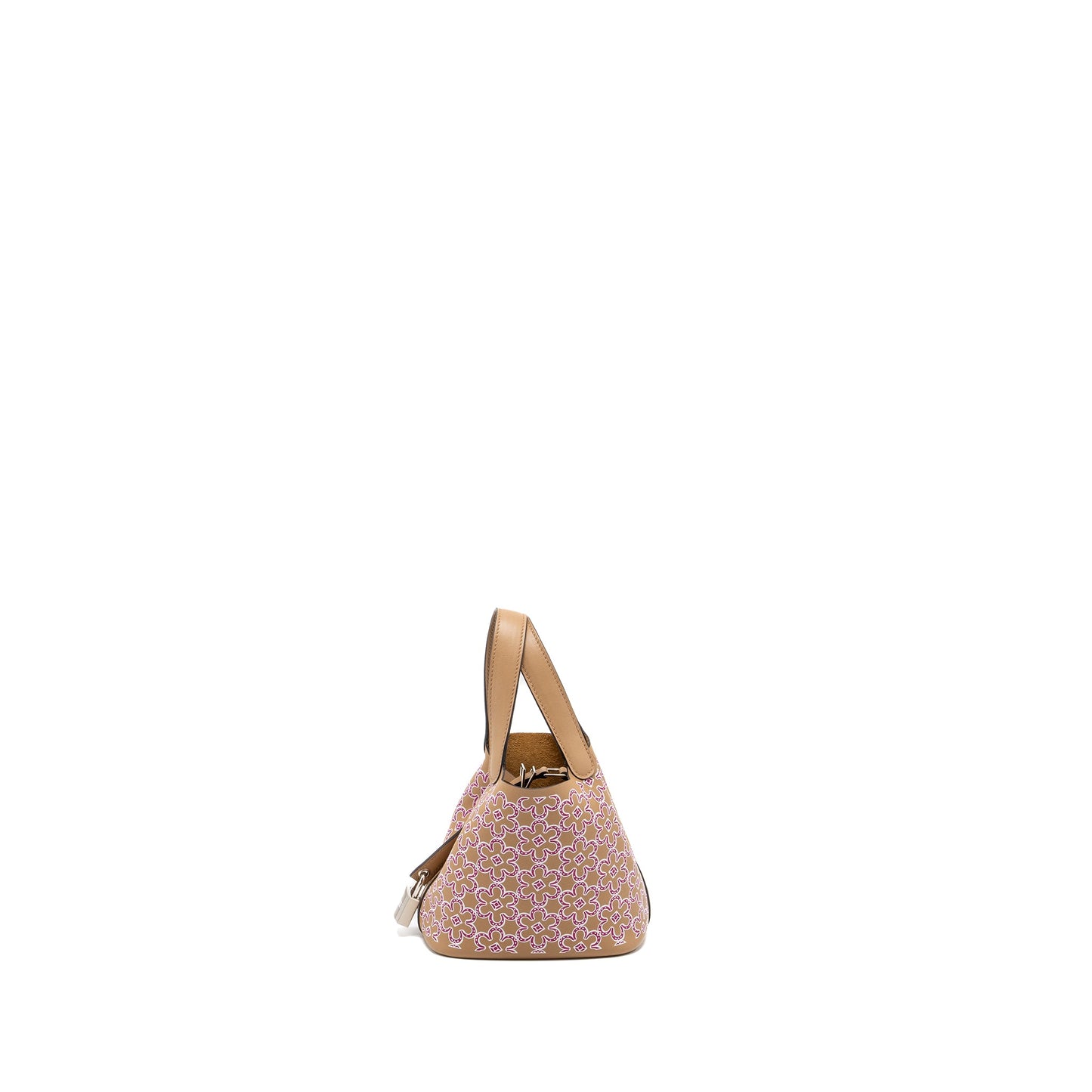 Hermes Micro Picotin 14 Lucky Daisy lock bag swift chai-rose-blanc/ chai SHW stamp U