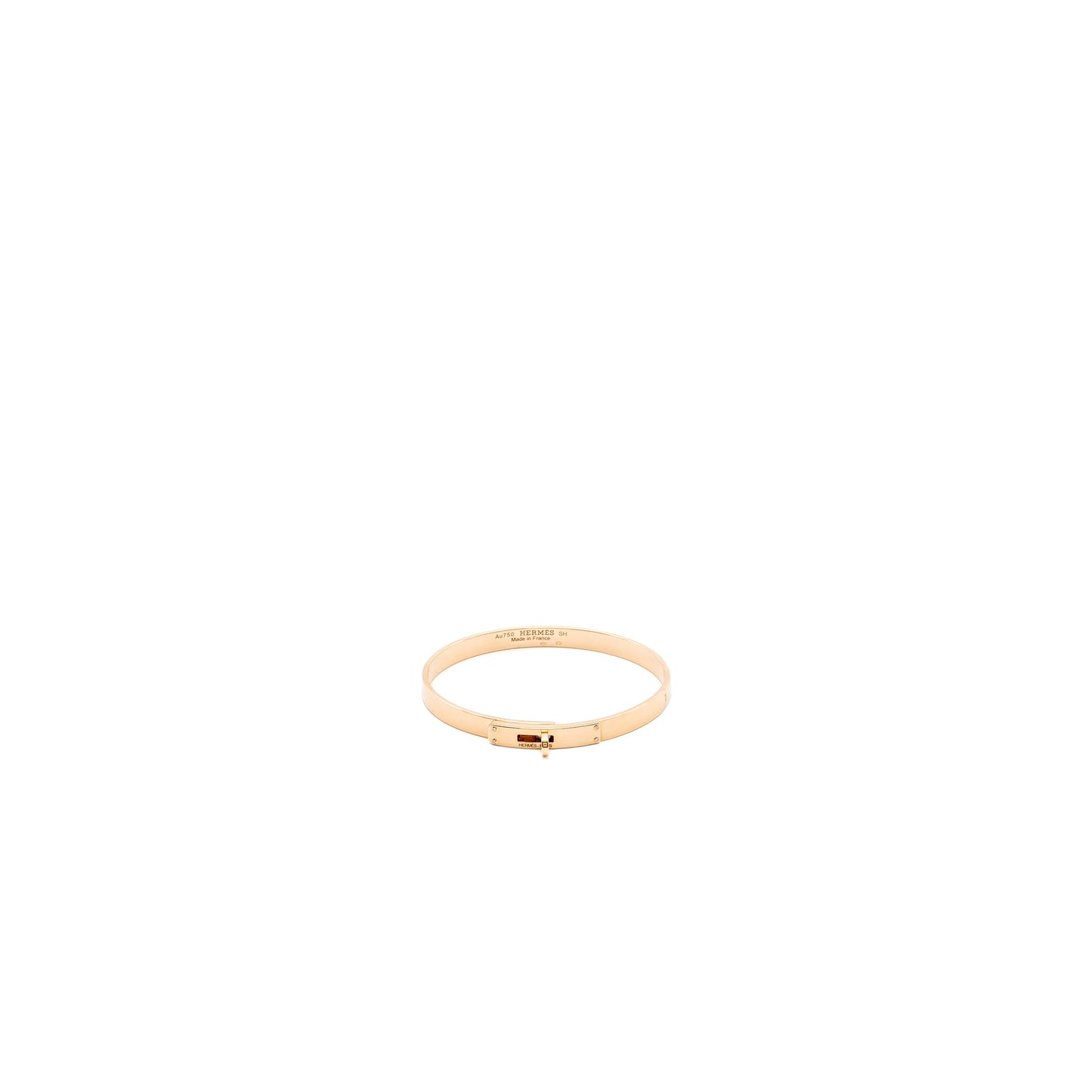Hermes Size SH Kelly Bracelet Rose Gold 4 Diamonds