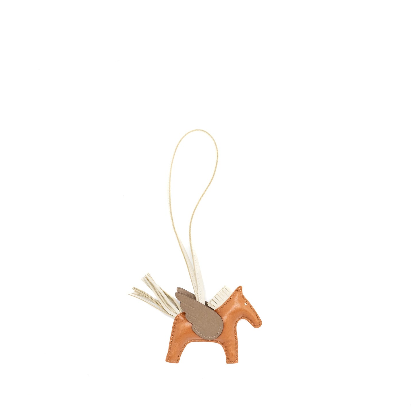 Hermes rodeo pegase pm bag charm gold/ craie / etoupe stamp B