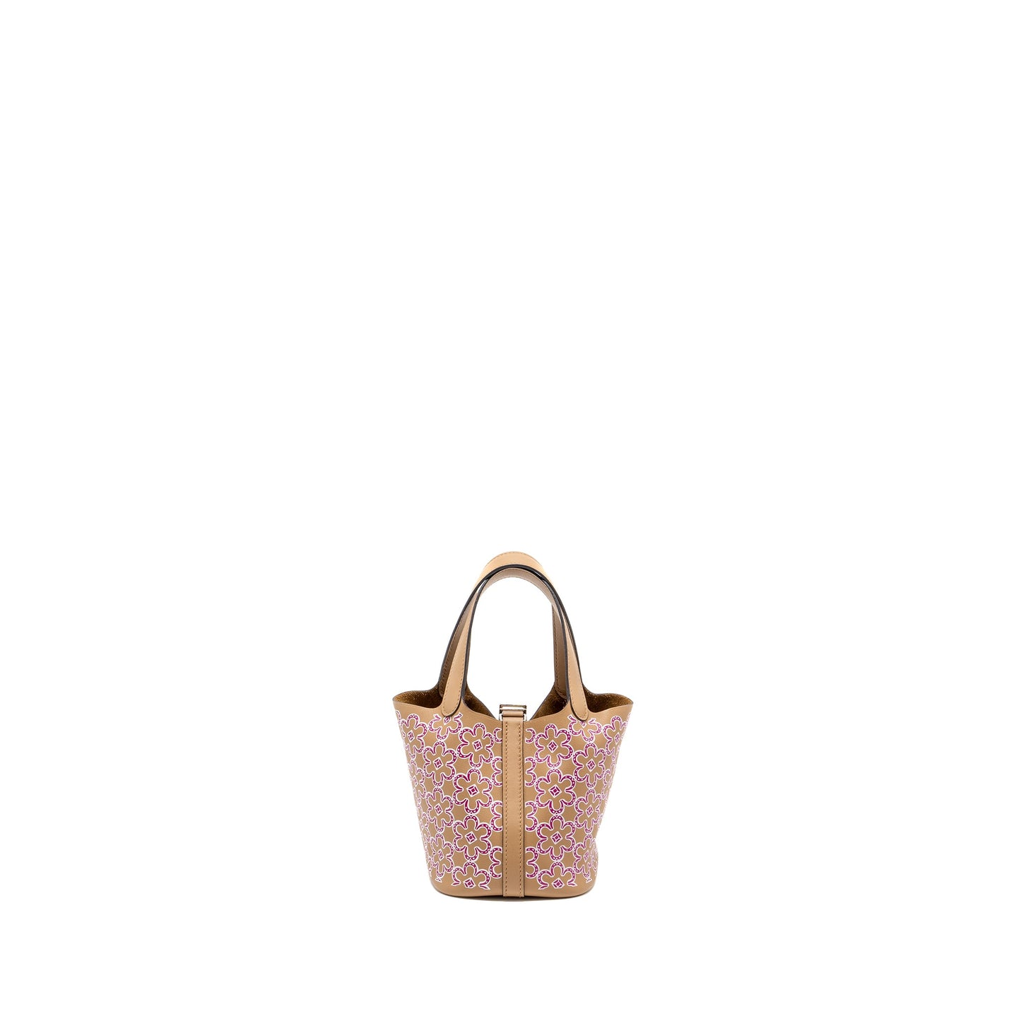 Hermes Micro Picotin 14 Lucky Daisy lock bag swift chai-rose-blanc/ chai SHW stamp U