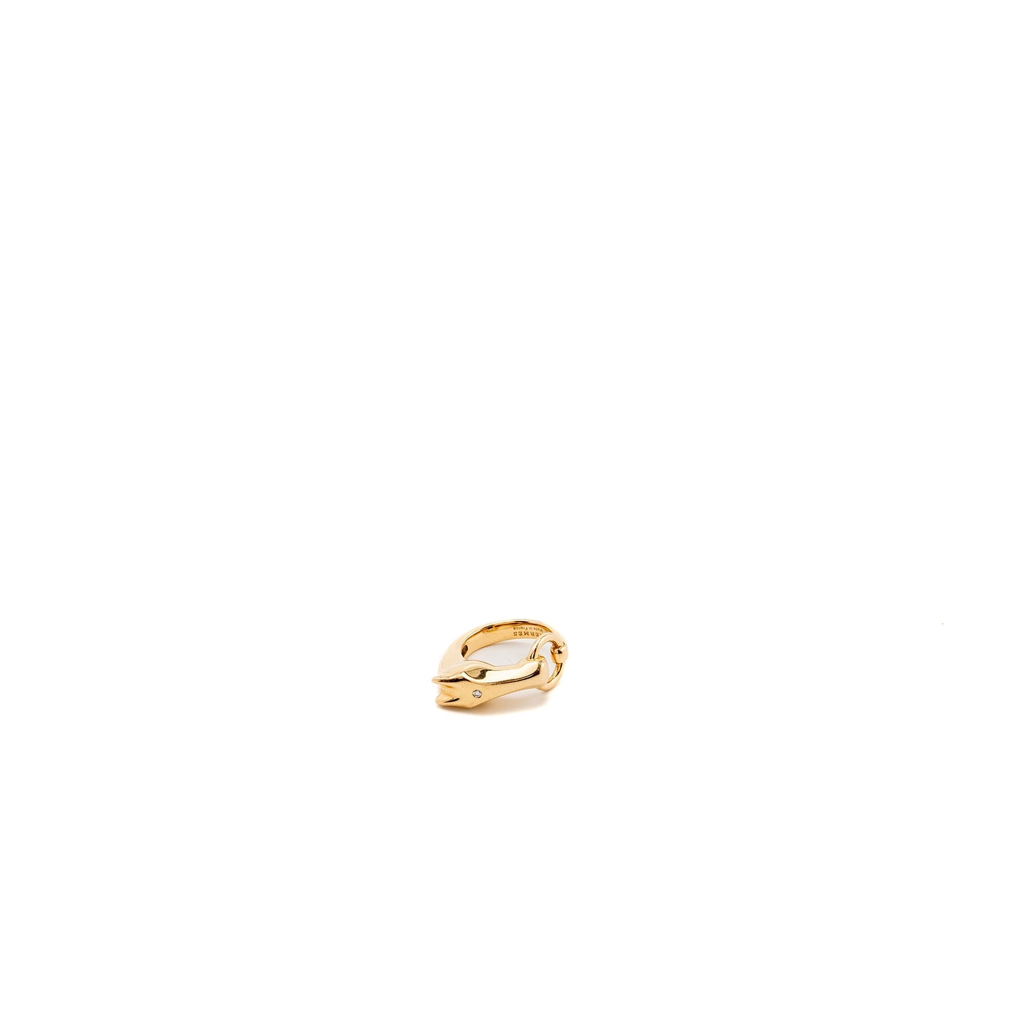 Hermes size 54 gallop ring rose gold, 1 diamond