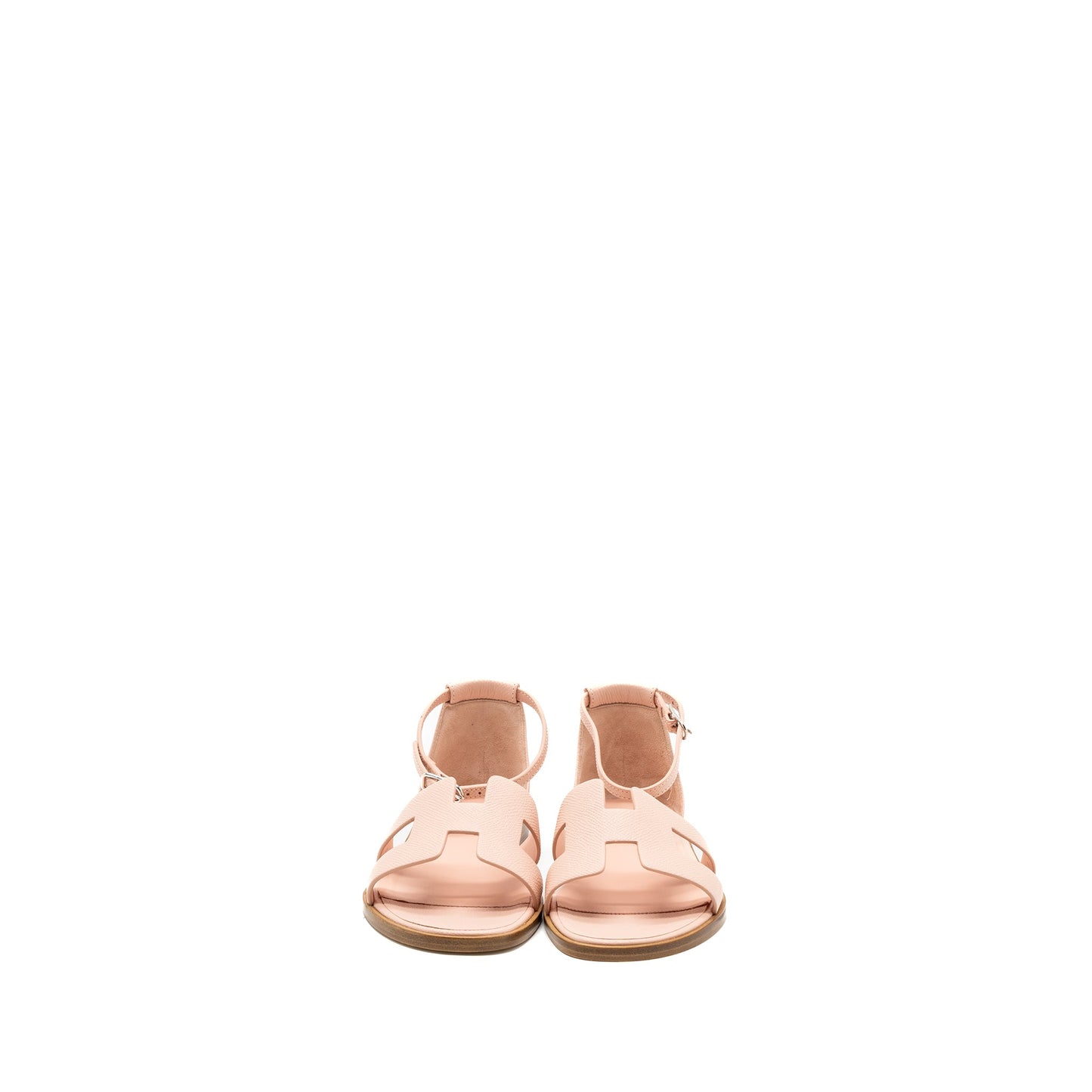 Hermes size 37 Santorini sandals epsom light pink SHW