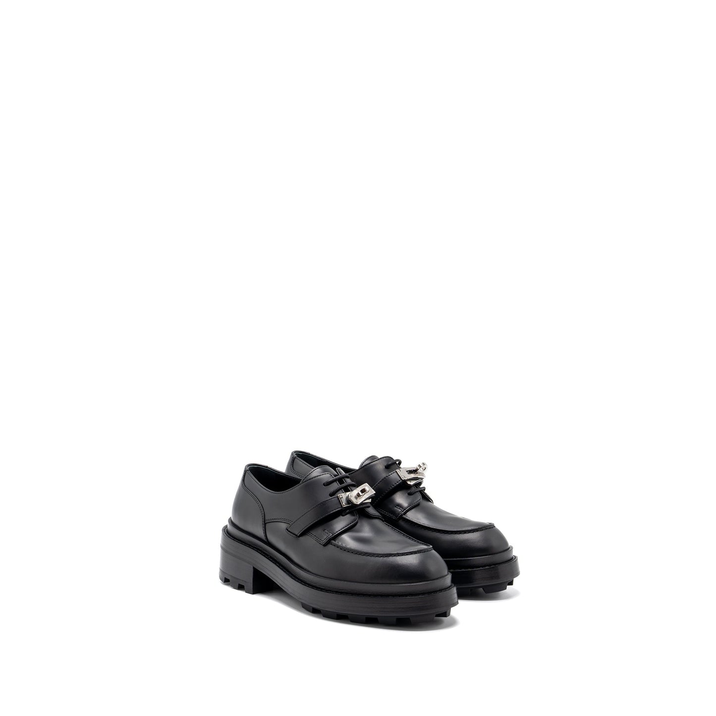Hermes size 37.5 Derby Oxford loafer calfskin black SHW