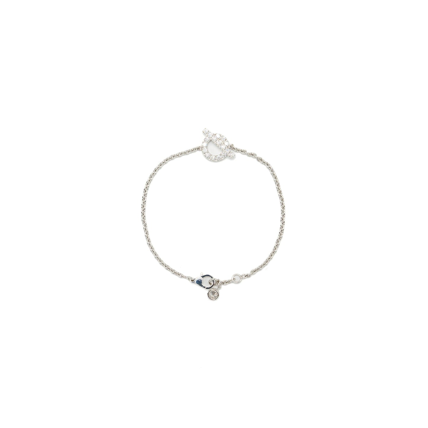 Hermes Size ST Finesse Bracelet White Gold Diamonds
