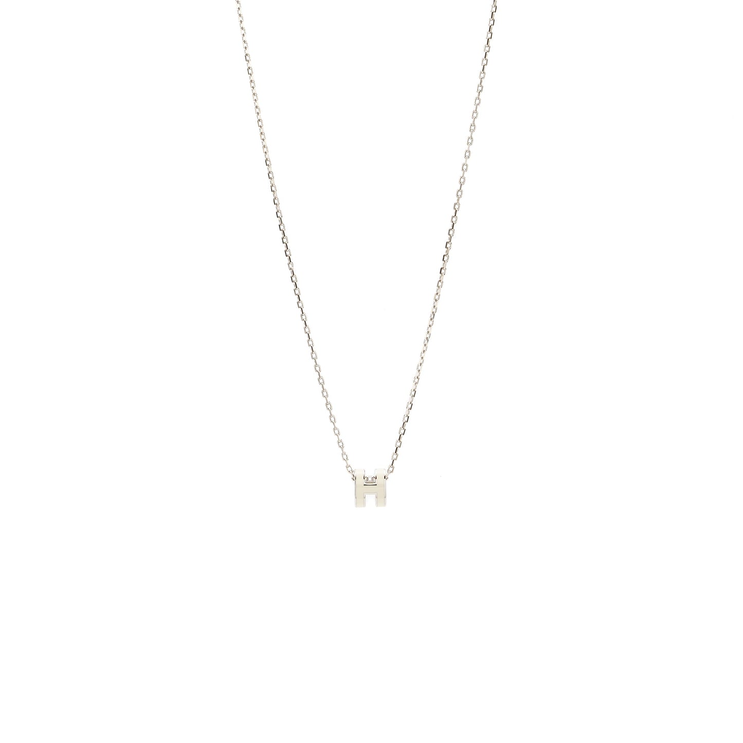 Hermes mini pop H pendant White SHW