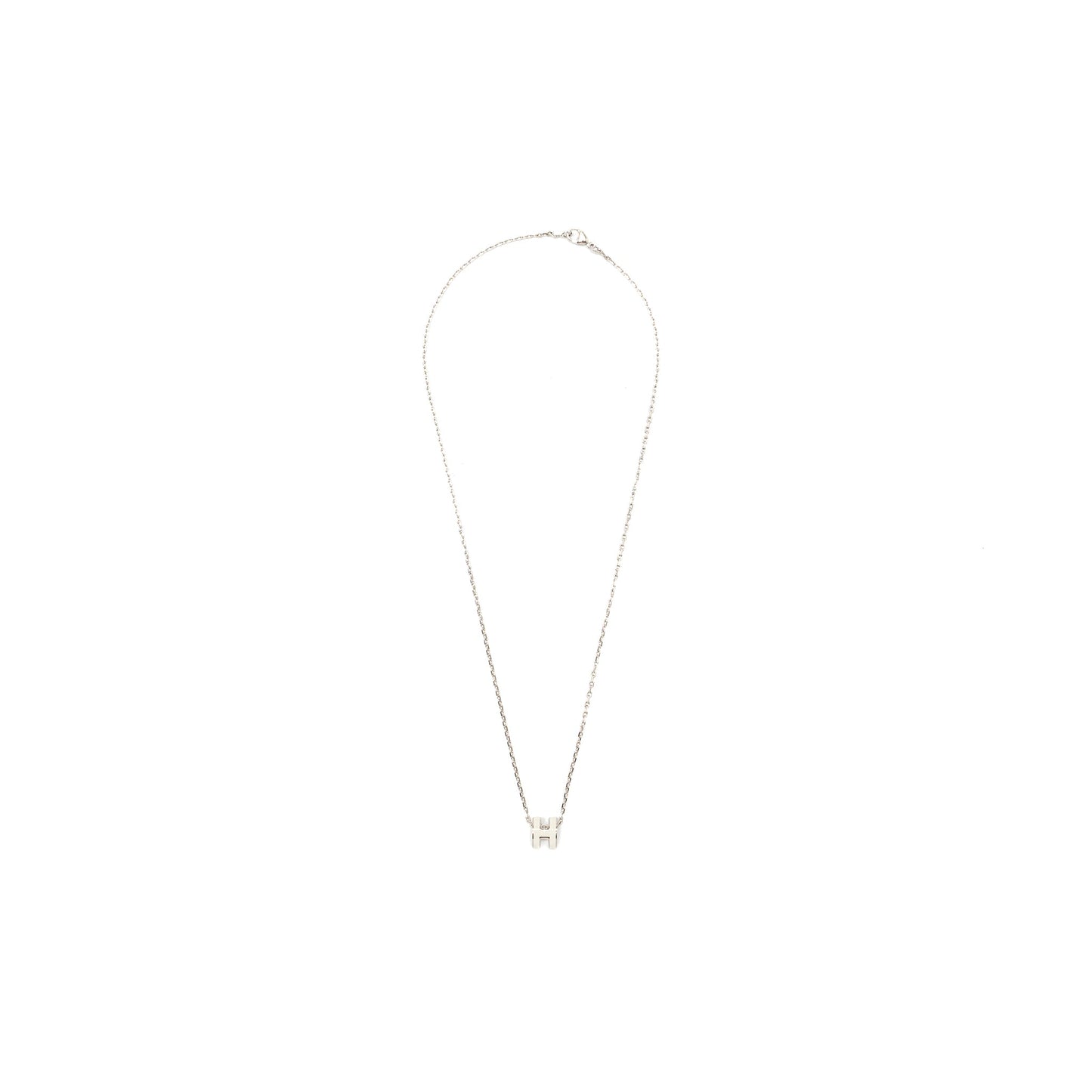 Hermes mini pop H pendant White SHW