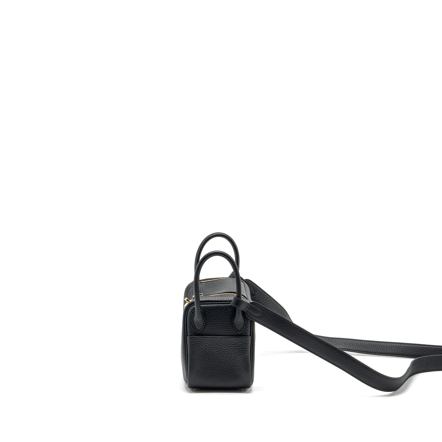 Hermes Mini Lindy clemence black GHW Stamp B