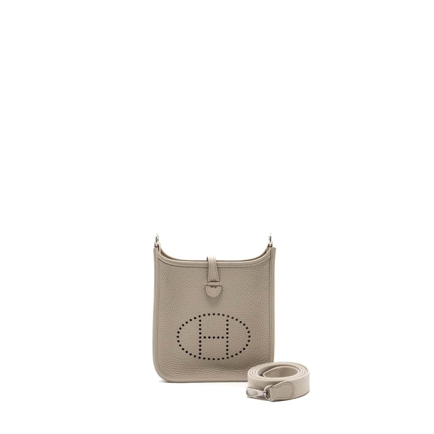 Hermes Mini Evelyn Clemence Beton SHW Stamp B