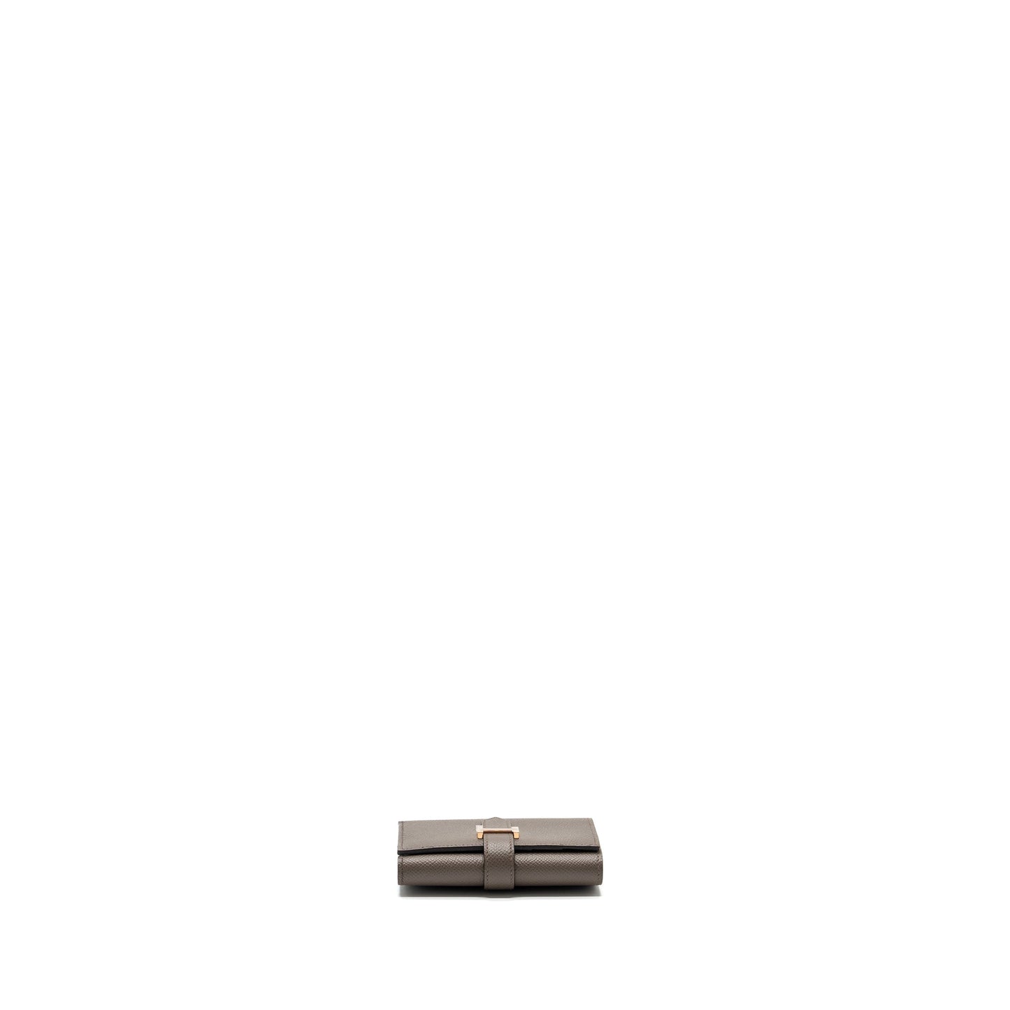 Hermes Bearn Compact Wallet Epsom Gris Etain RGHW Stamp U