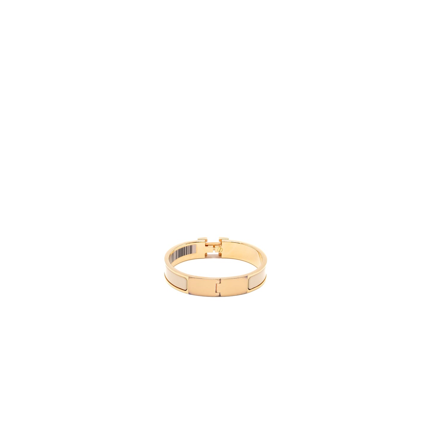 Hermes size PM Clic H bracelet beige nacre RGHW