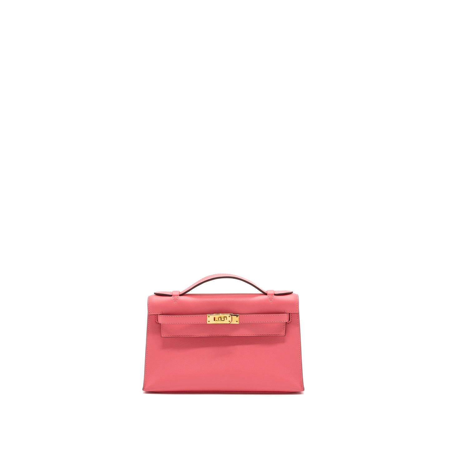 Hermes kelly pochette swift rose azalee GHW stamp D