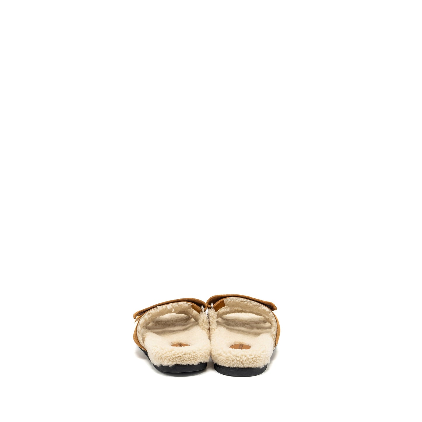 HERMES Size 38 Chypre Sandal Chevre goatskin /Shearling Naturel/Ecru