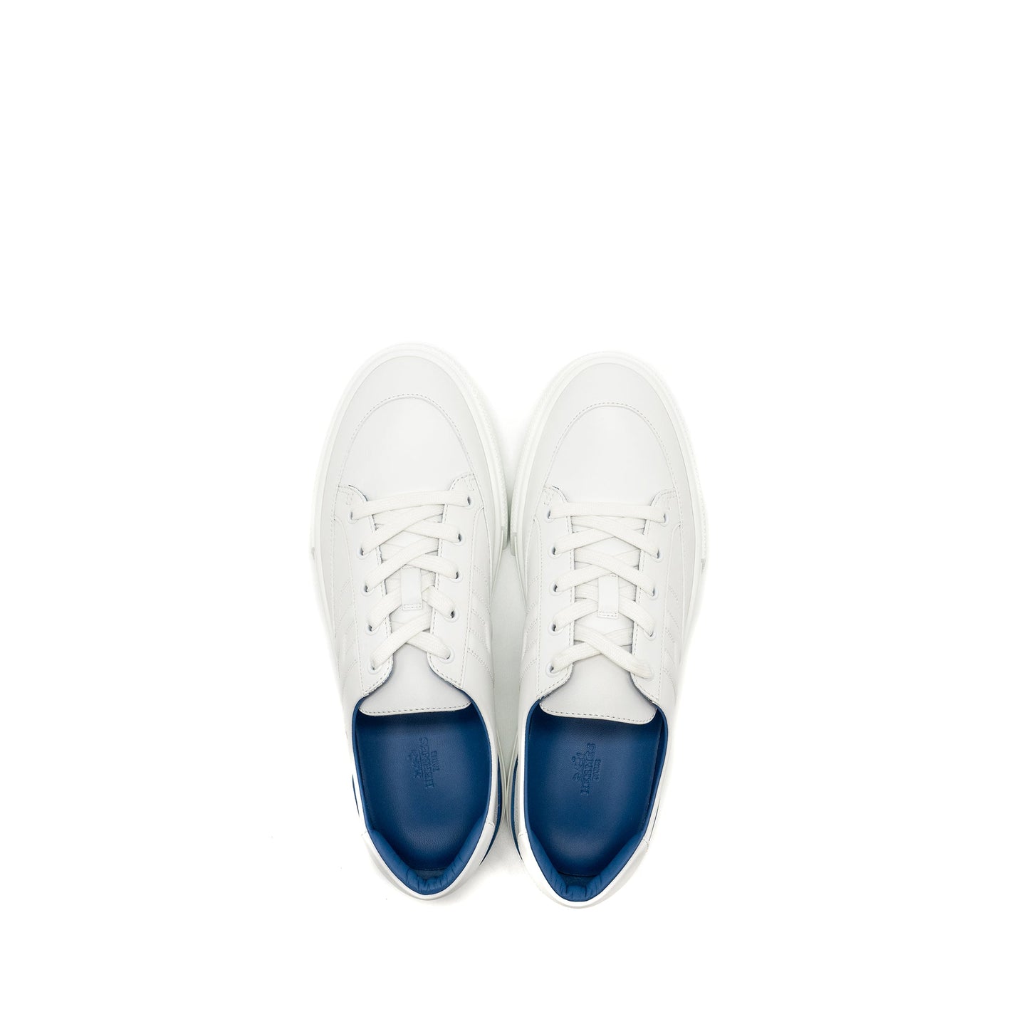 Hermes Size 43 Homme Deep Sneaker Calfskin White/Blue