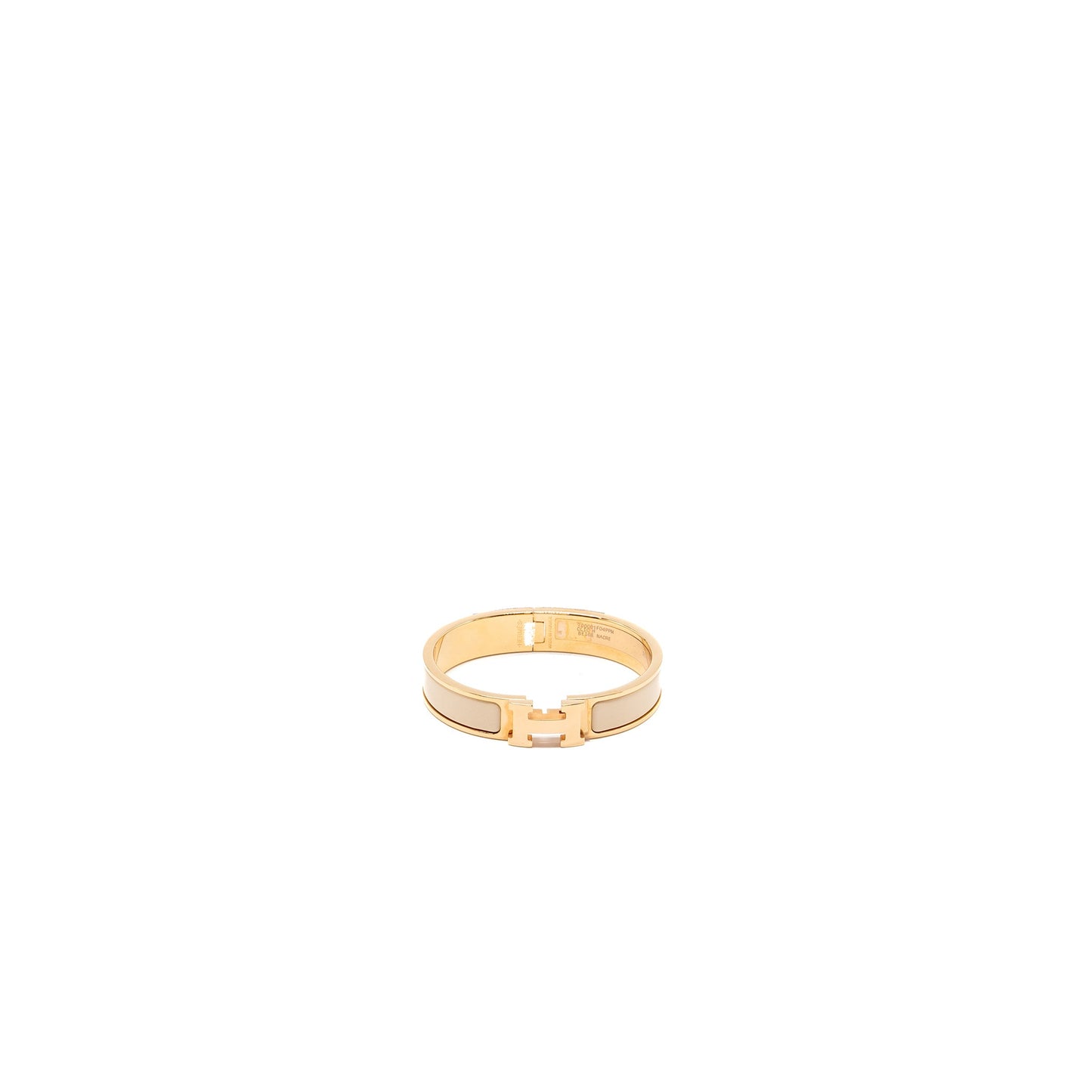 Hermes size PM Clic H bracelet beige nacre RGHW