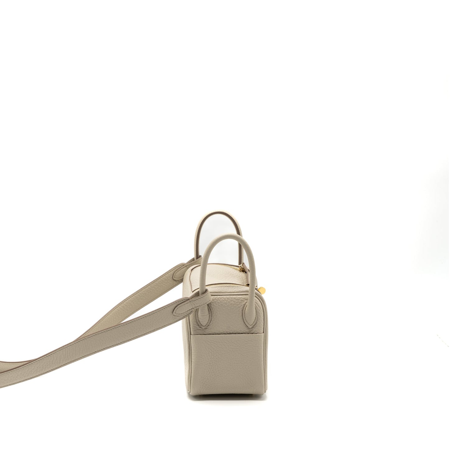 Hermes mini lindy clemence beton GHW stamp U
