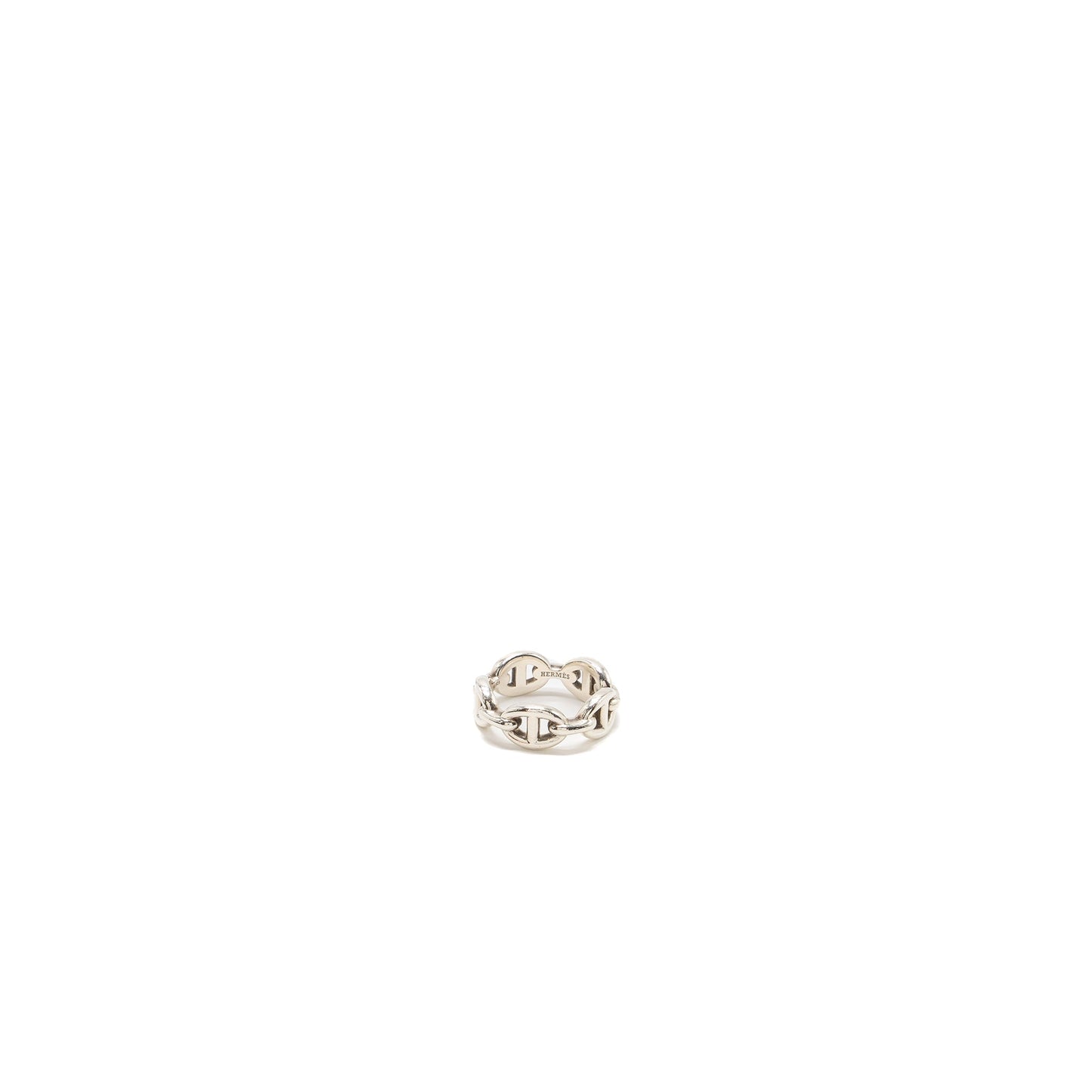 Hermes Size 53 Chaine D’ Ancre Enchainee Ring Small Model Silver