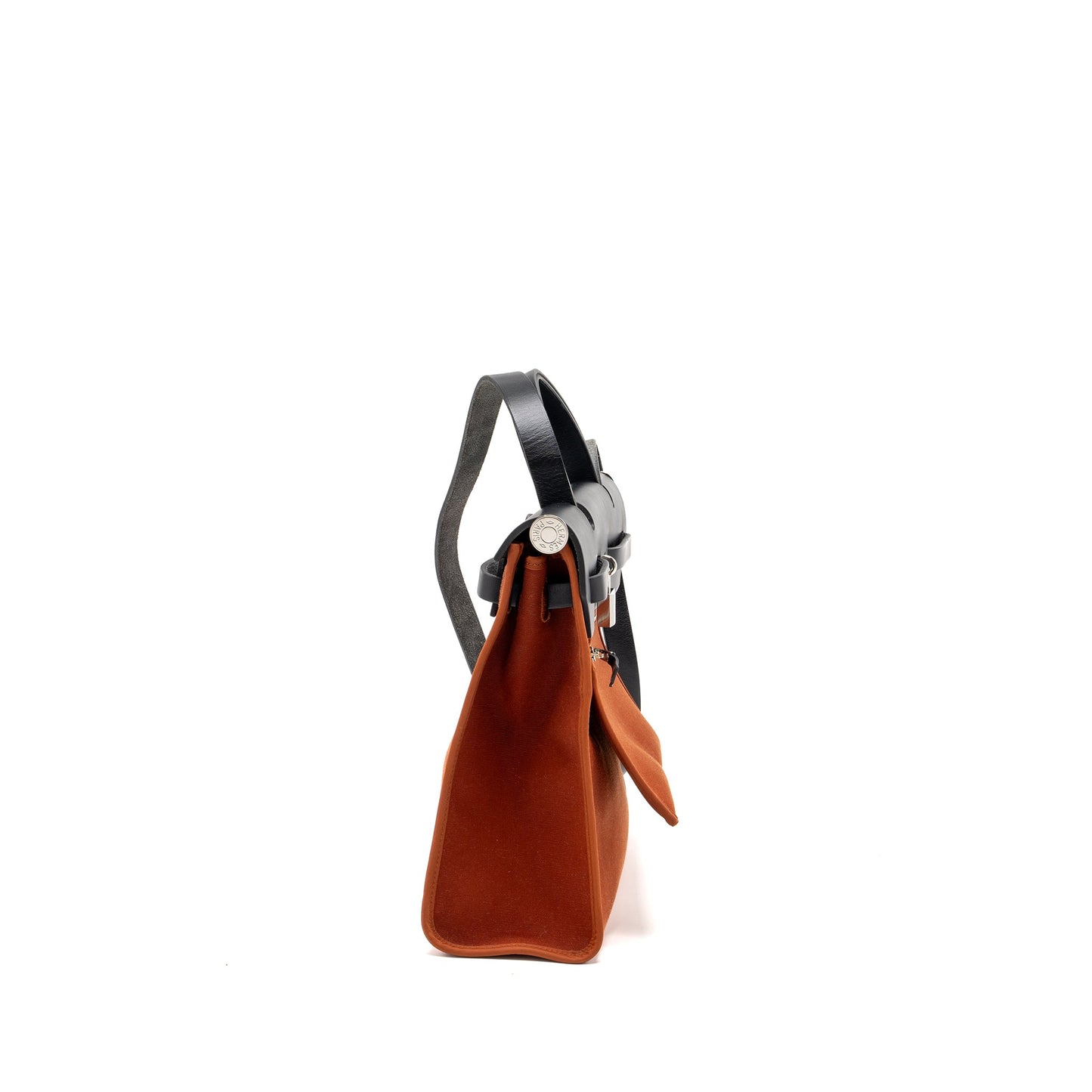 Hermes Herbag 31 Zip bag canvas/ hunter leather cuivre / black SHW stamp A
