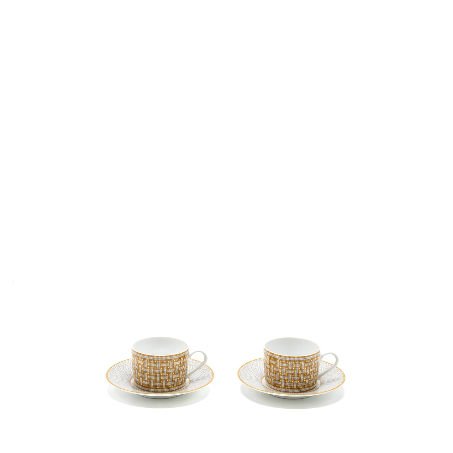 Hermes Mosaique AU 24 Orange Cup and Saucer (2 Sets)