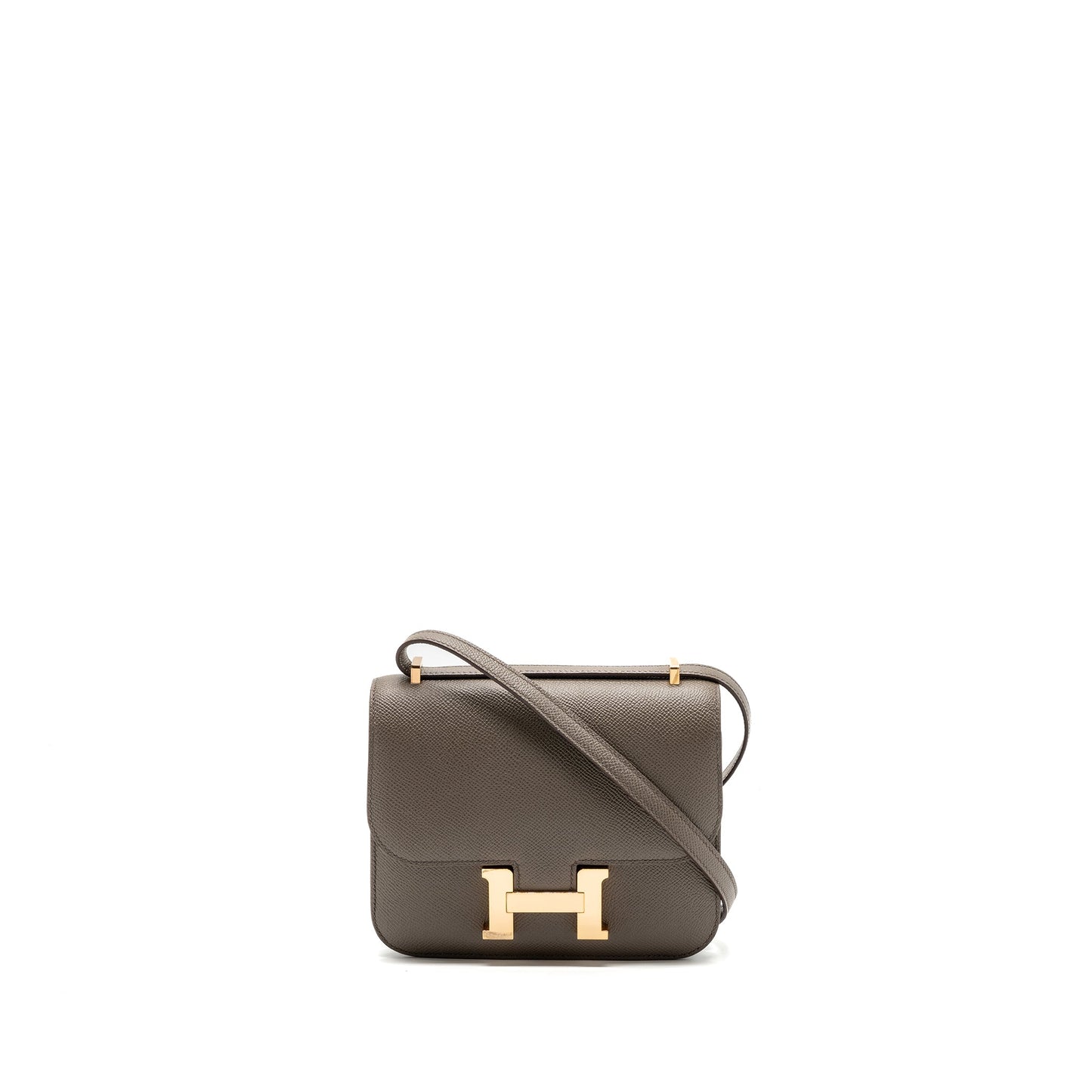 Hermes mini constance epsom gris etain RGHW stamp Y