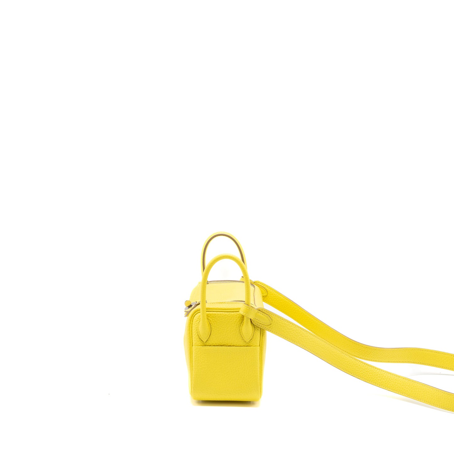 Hermes Mini Lindy Clemence Lime SHW stamp U