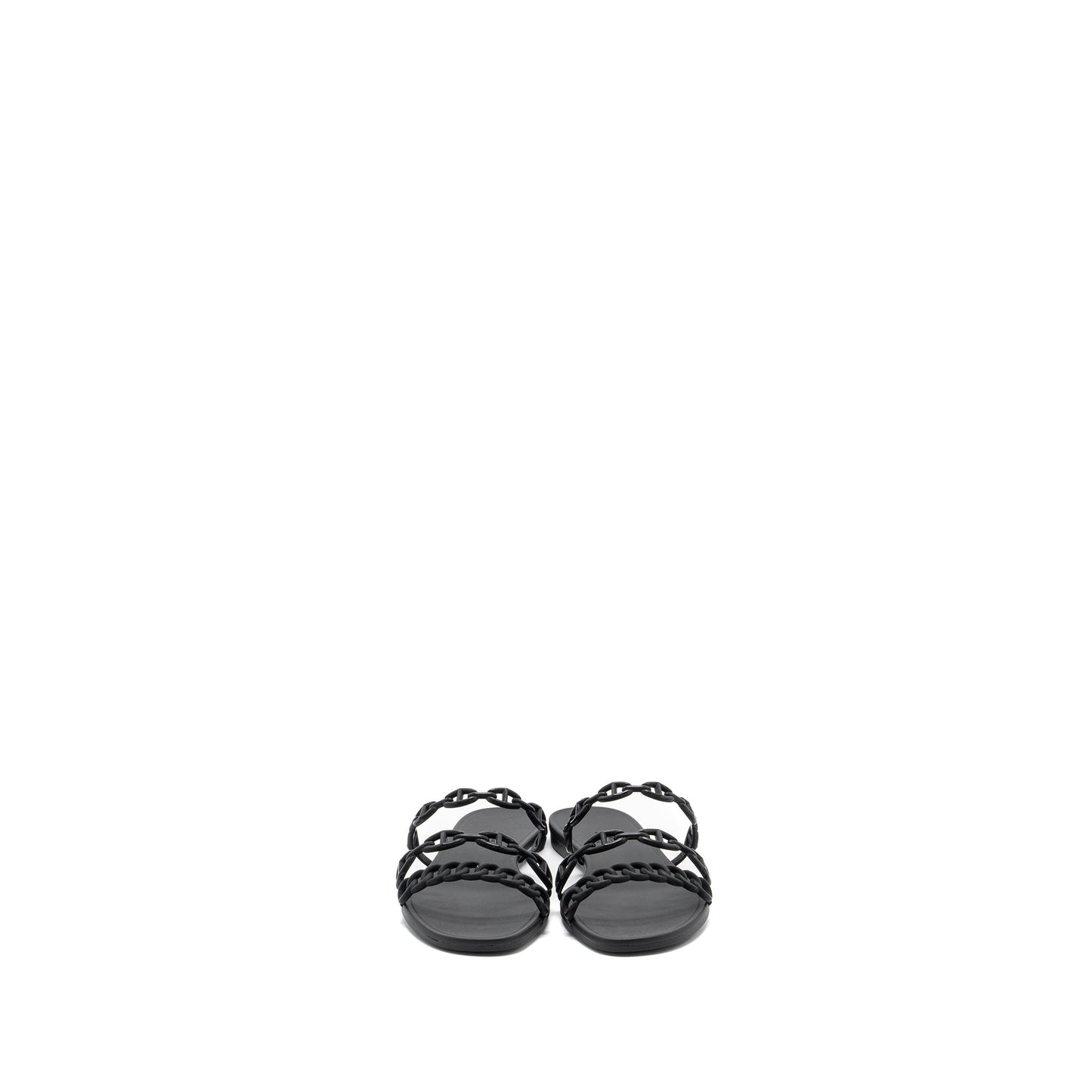 Hermes Size 38 Chaine D’Ancre Rivage Sandals Black