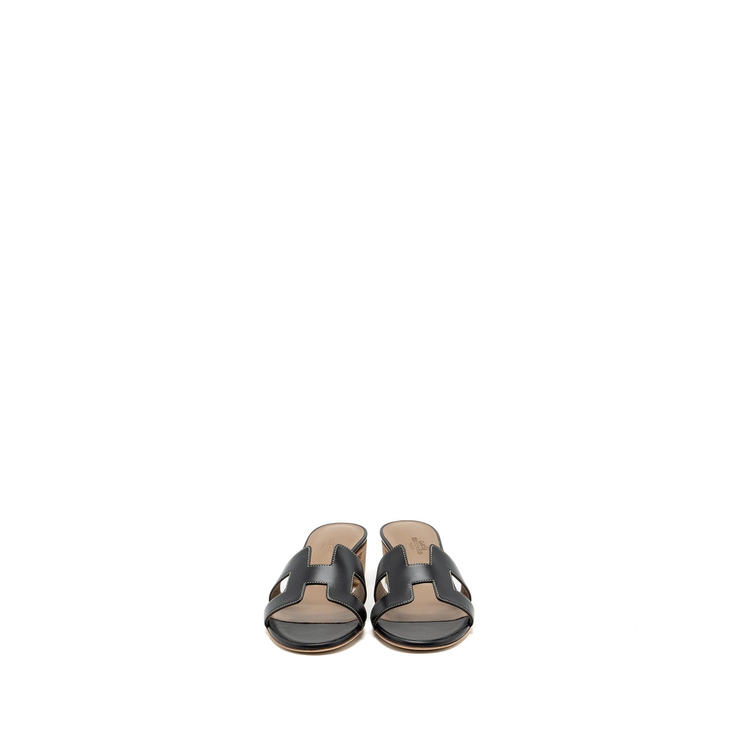 Hermes size 37.5 Oasis sandals box calfskin black