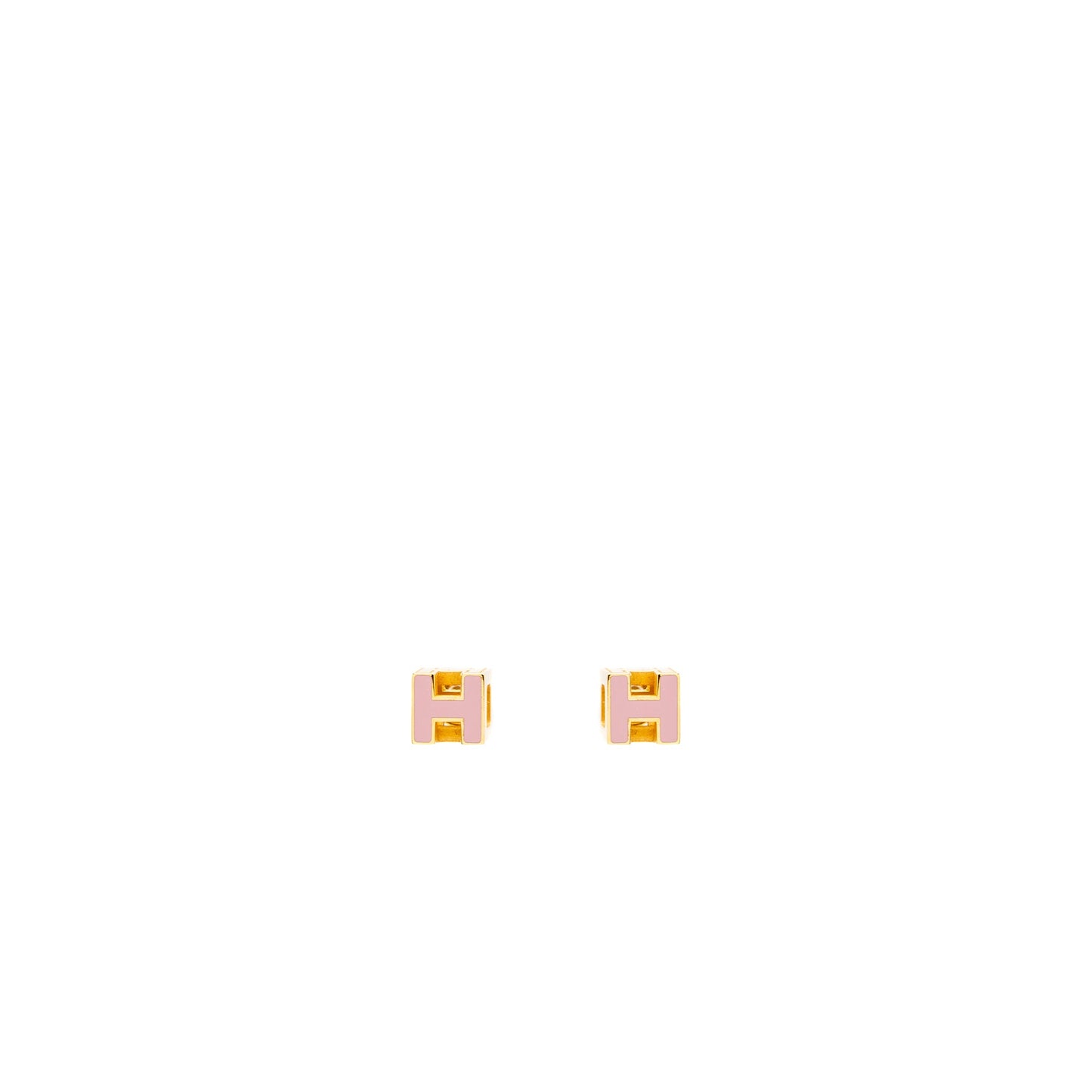 Hermes cage d’H earrings rose dragee RGHW