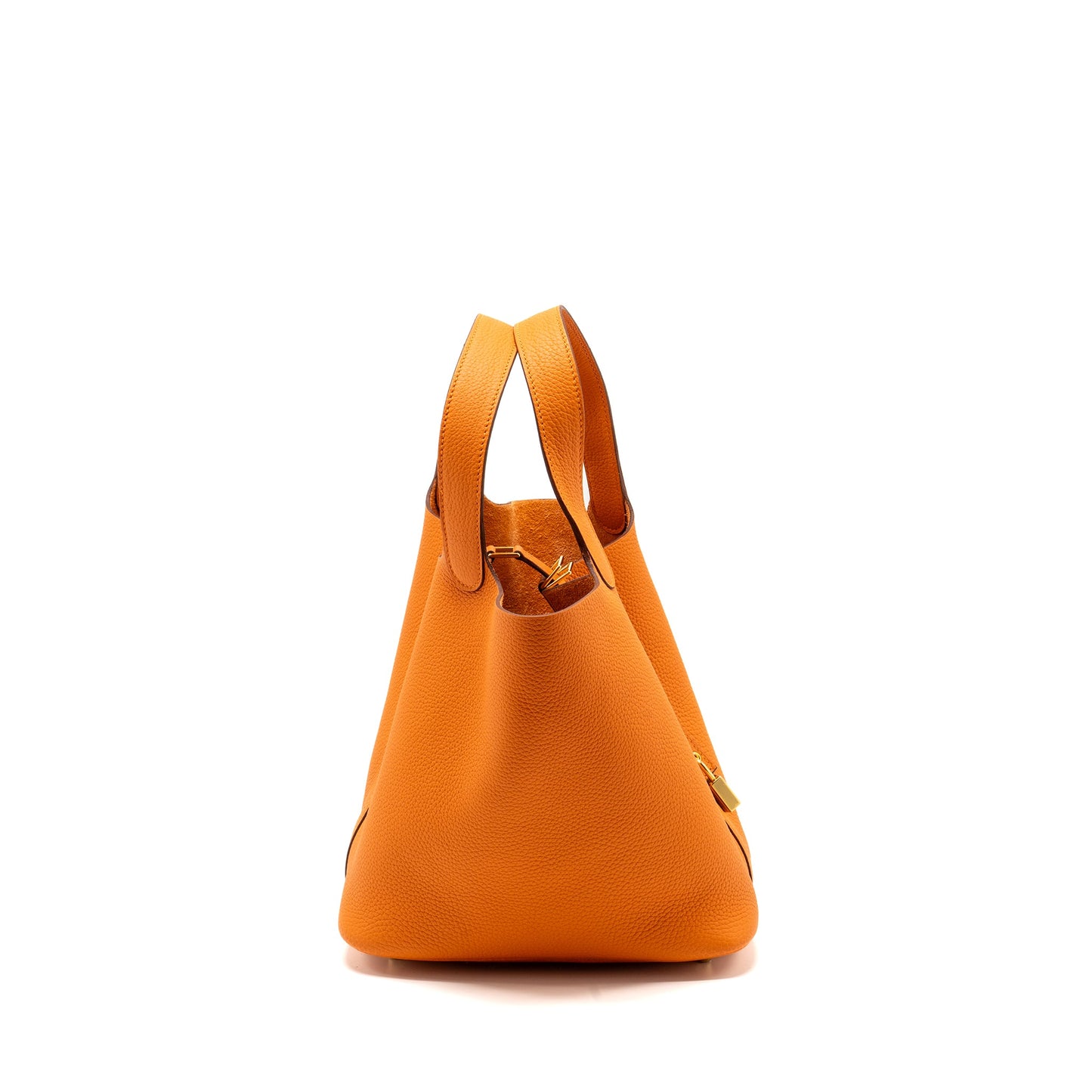 Hermes Picotin 22 Lock Bag Clemence Orange GHW Stamp U