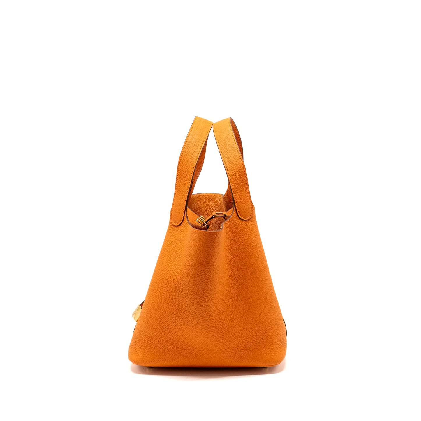 Hermes Picotin 22 Lock Bag Clemence Orange GHW Stamp U