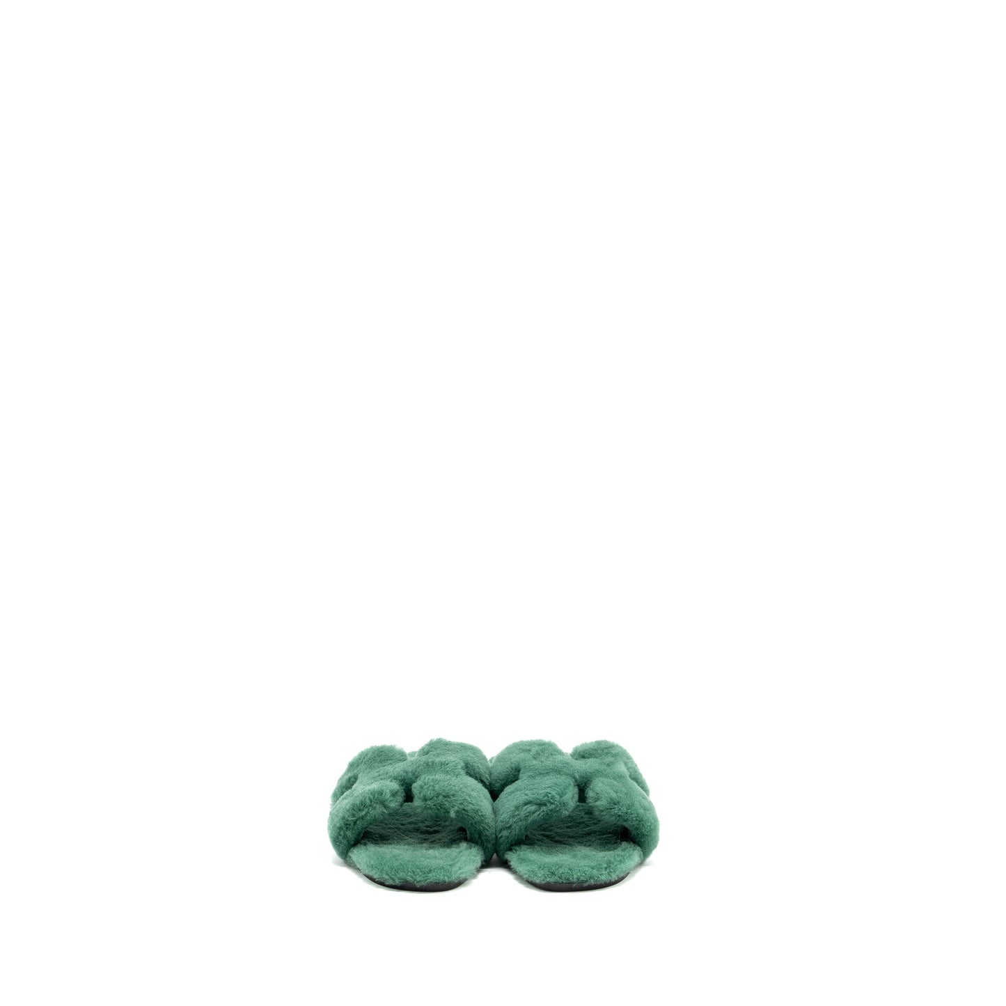 Hermes size 39 Oran sandal shearling vert anglais