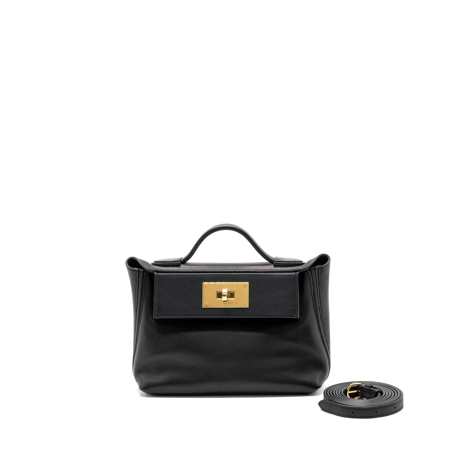 Hermes Mini 24/24 2424-21 bag swift / Volupto black GHW stamp U