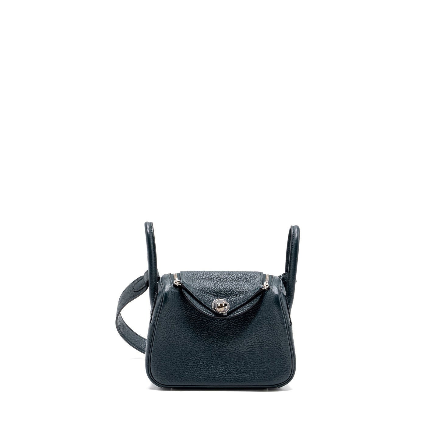 Hermes Mini Lindy Clemence Vert Cypres SHW stamp U
