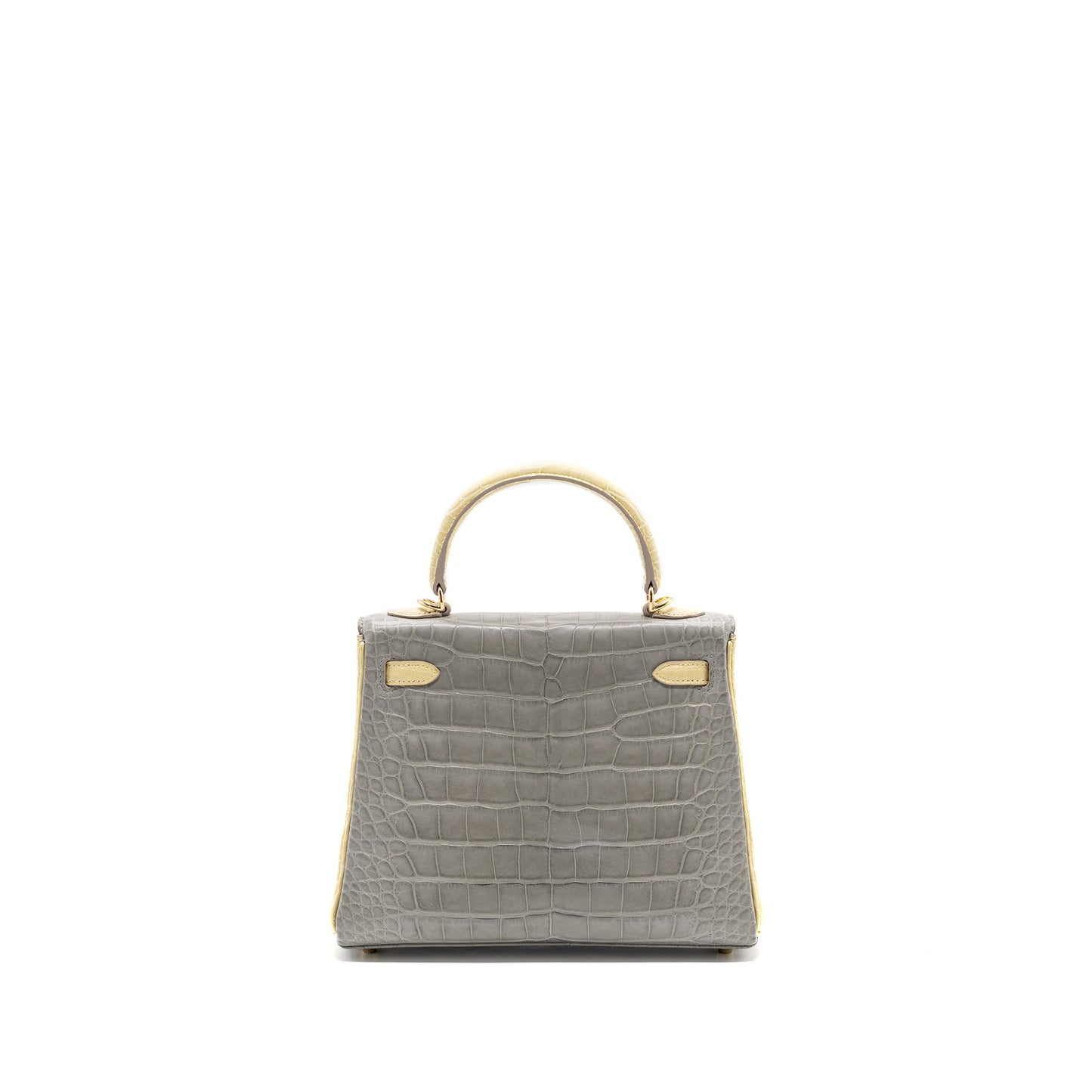 Hermes kelly 25 Alligator Mississippiensis Matt Gris perle / Vanielle LGHW stamp U