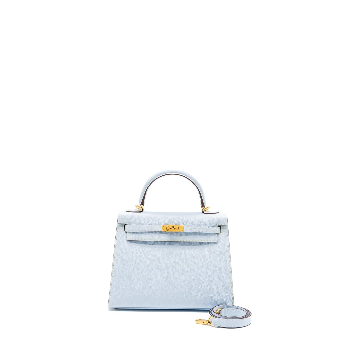 Hermes Kelly 25 Epsom Blue Brume GHW Stamp Y